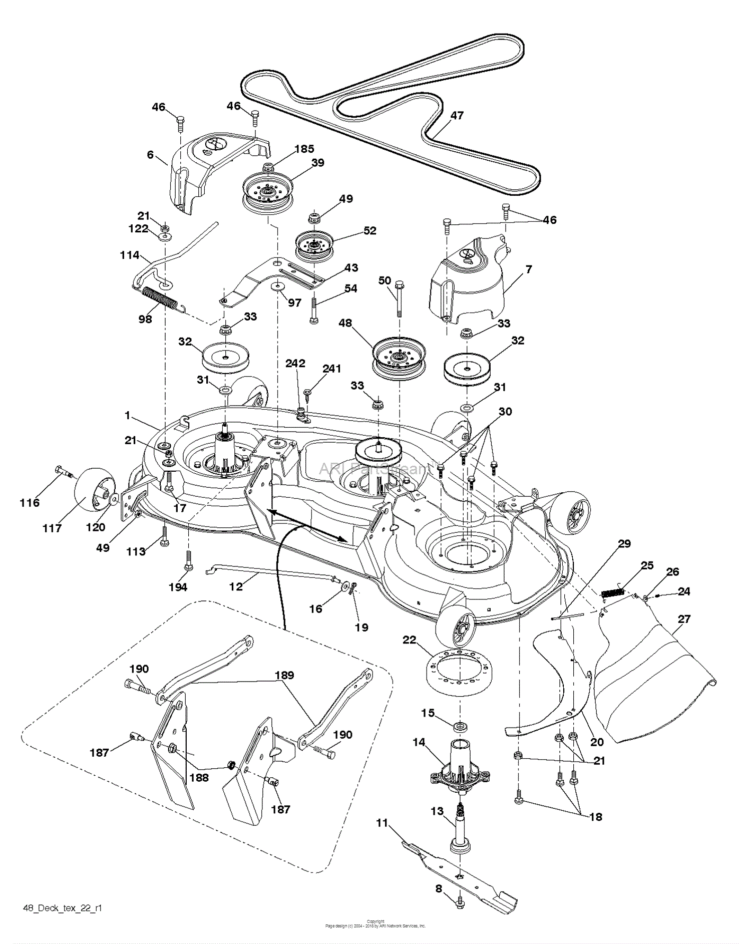 Husqvarna YTH24V48 - 96043018200 (2013-10) Parts Diagram for MOWER DECK ...