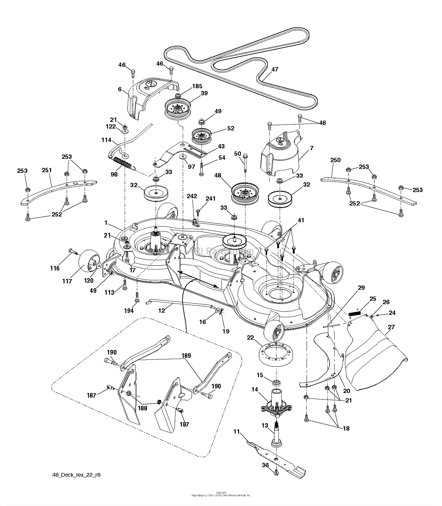 Husqvarna YTH24V48 - 96045006800 (2017-09) Parts Diagram for MOWER DECK /  CUTTING DECK