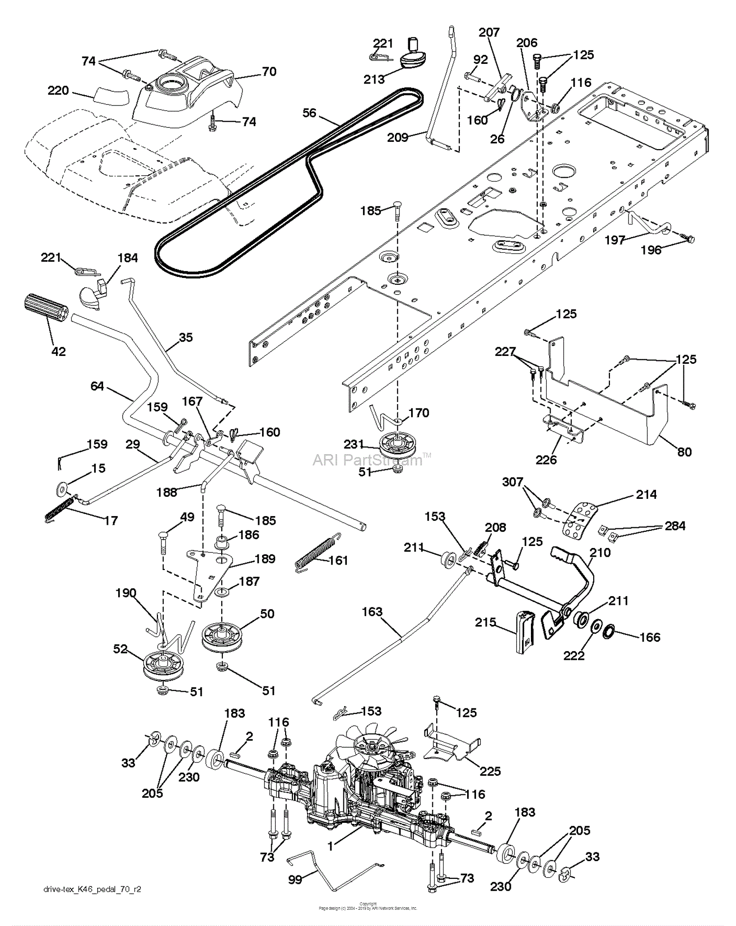 Husqvarna YTH24V48LS - 96043012900 (2011-01) Parts Diagram for DRIVE