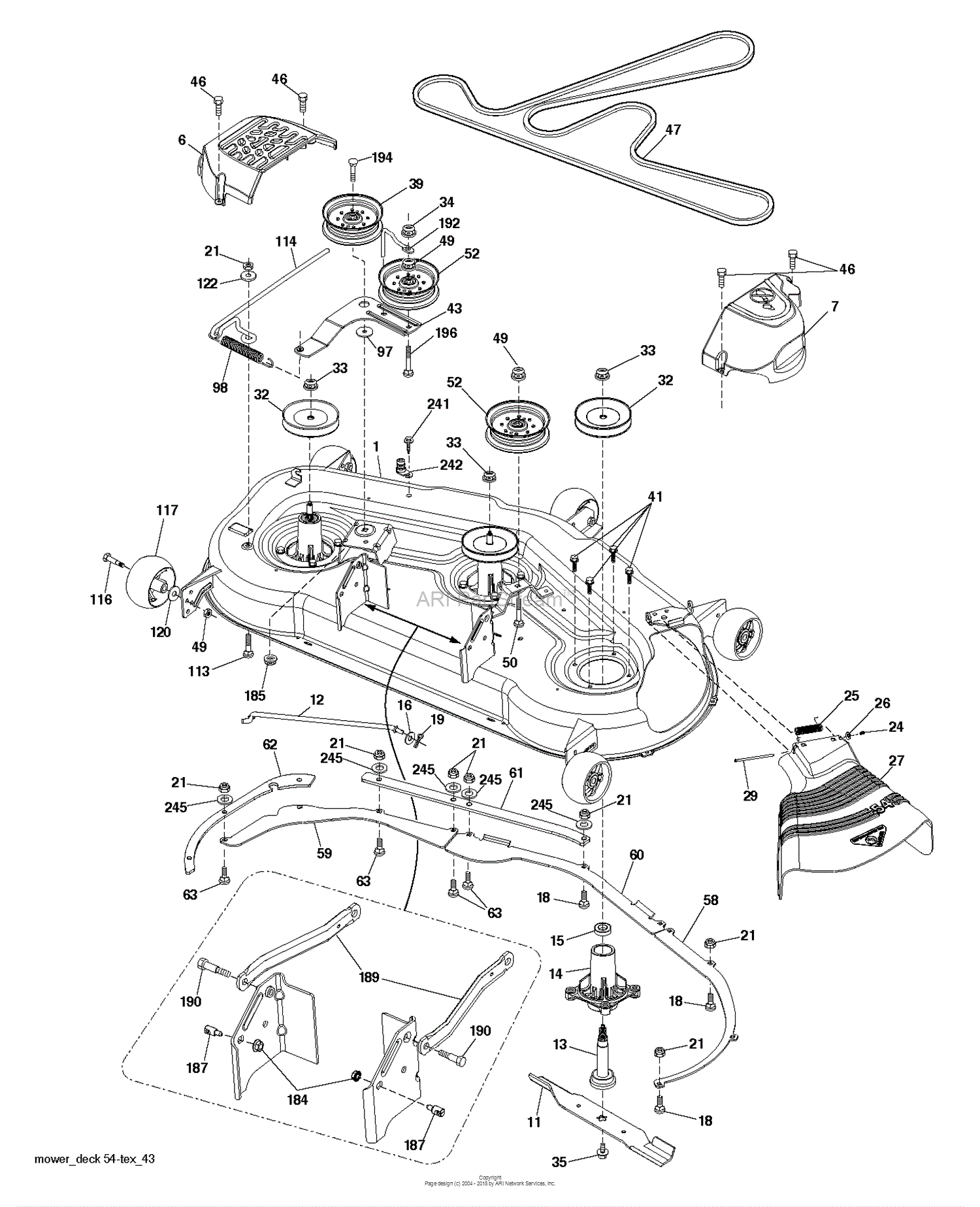 Husqvarna YTH24V54 - 96043025900 (2017-09) Parts Diagram for MOWER DECK ...