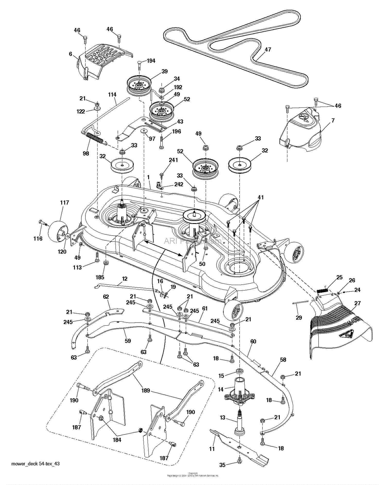 Husqvarna YTH24V54 - 96045006900 (2017-09) Parts Diagram for MOWER DECK ...