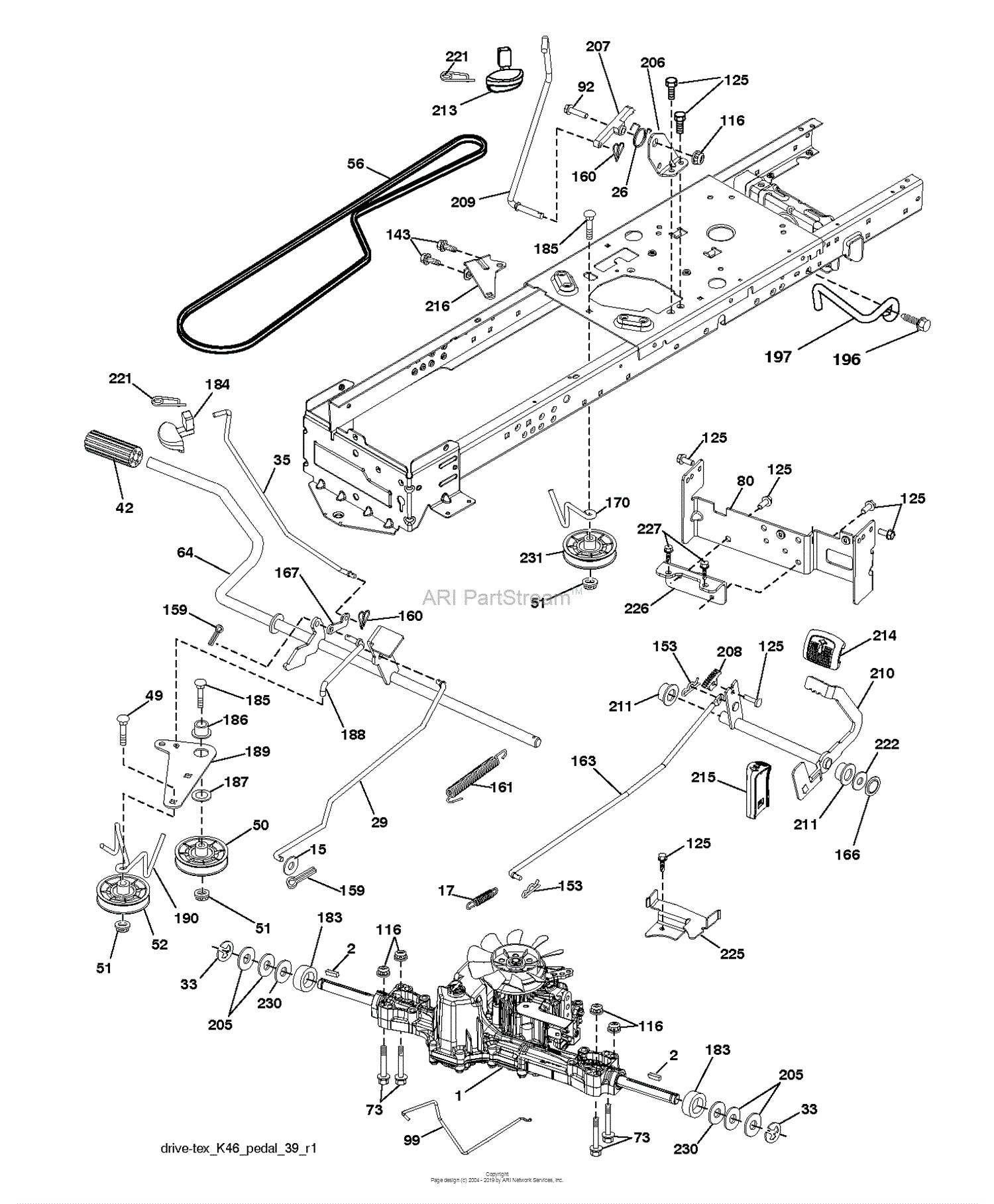 Husqvarna YTH25K54 - 96048003400 (2012-02) Parts Diagram for DRIVE