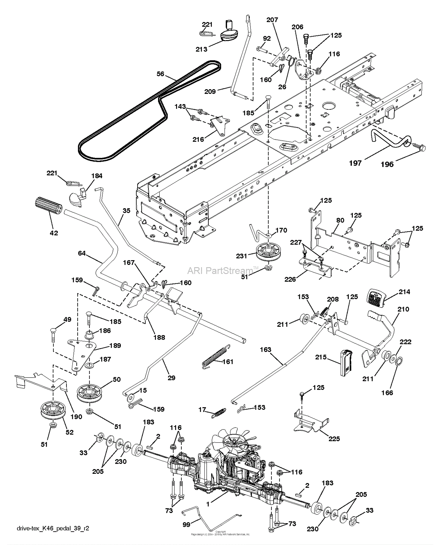 Husqvarna YTH25K54 - 96048003401 (2012-08) Parts Diagram for DRIVE