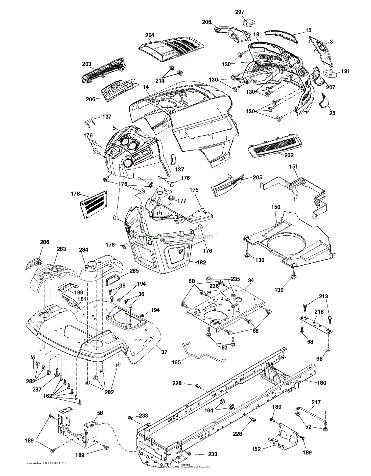 Husqvarna YTH26V54 - 96043011101 (2010-12) Parts Diagram for CHASSIS ...