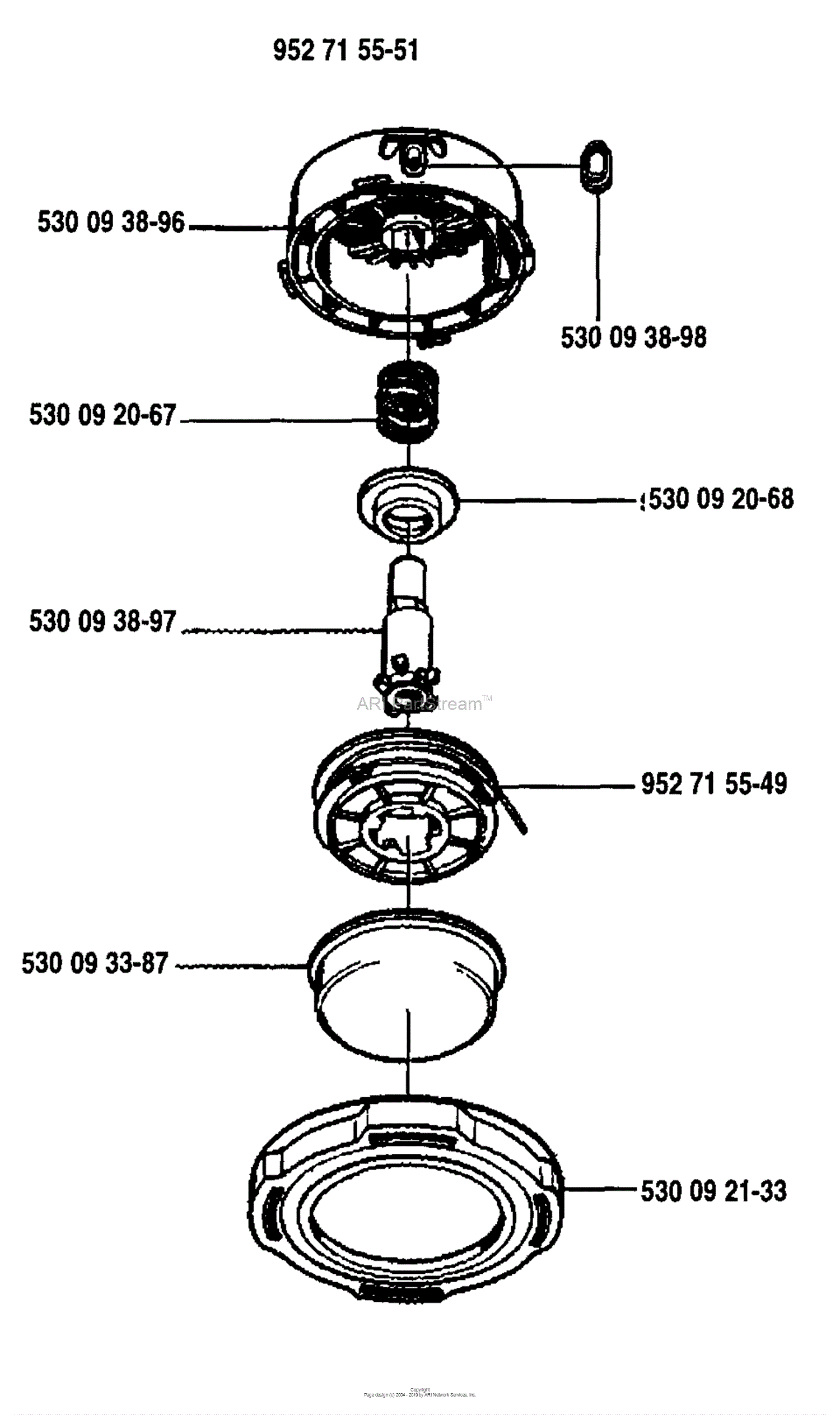 Husqvarna Trimmer Heads (1994-06) Parts Diagram for Trimmy Hit V Assembly