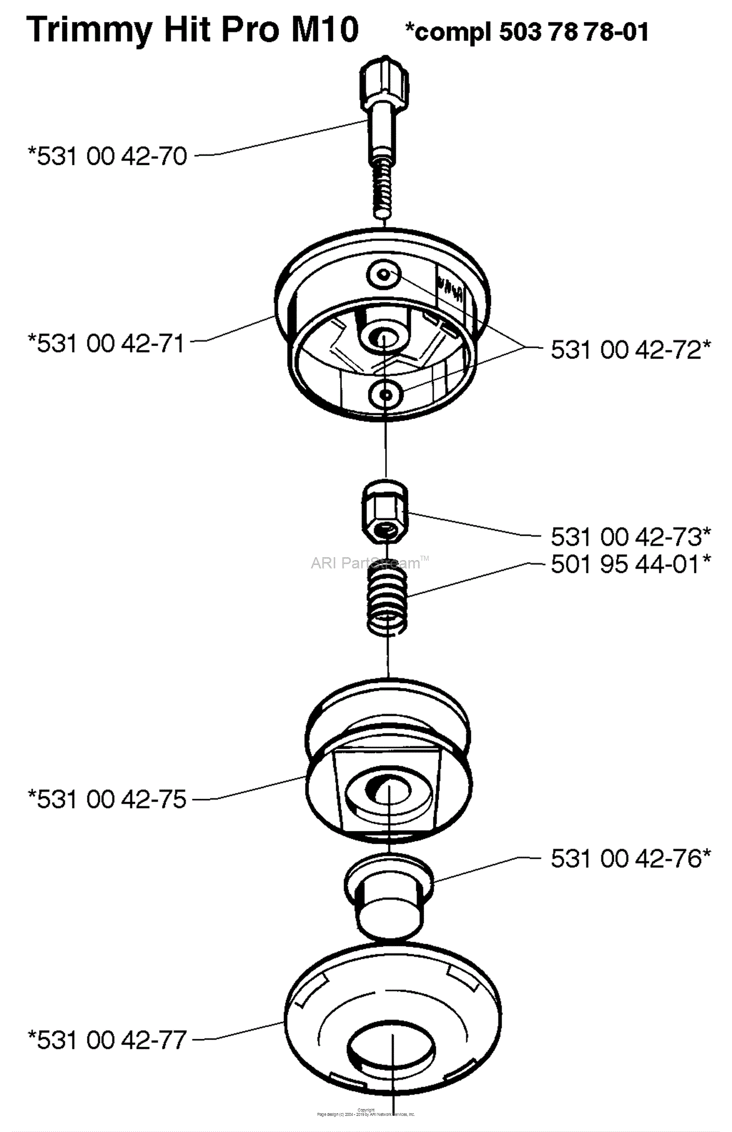 Husqvarna Trimmer Heads (1999-06) Parts Diagram for Trimmy Hit Pro M10