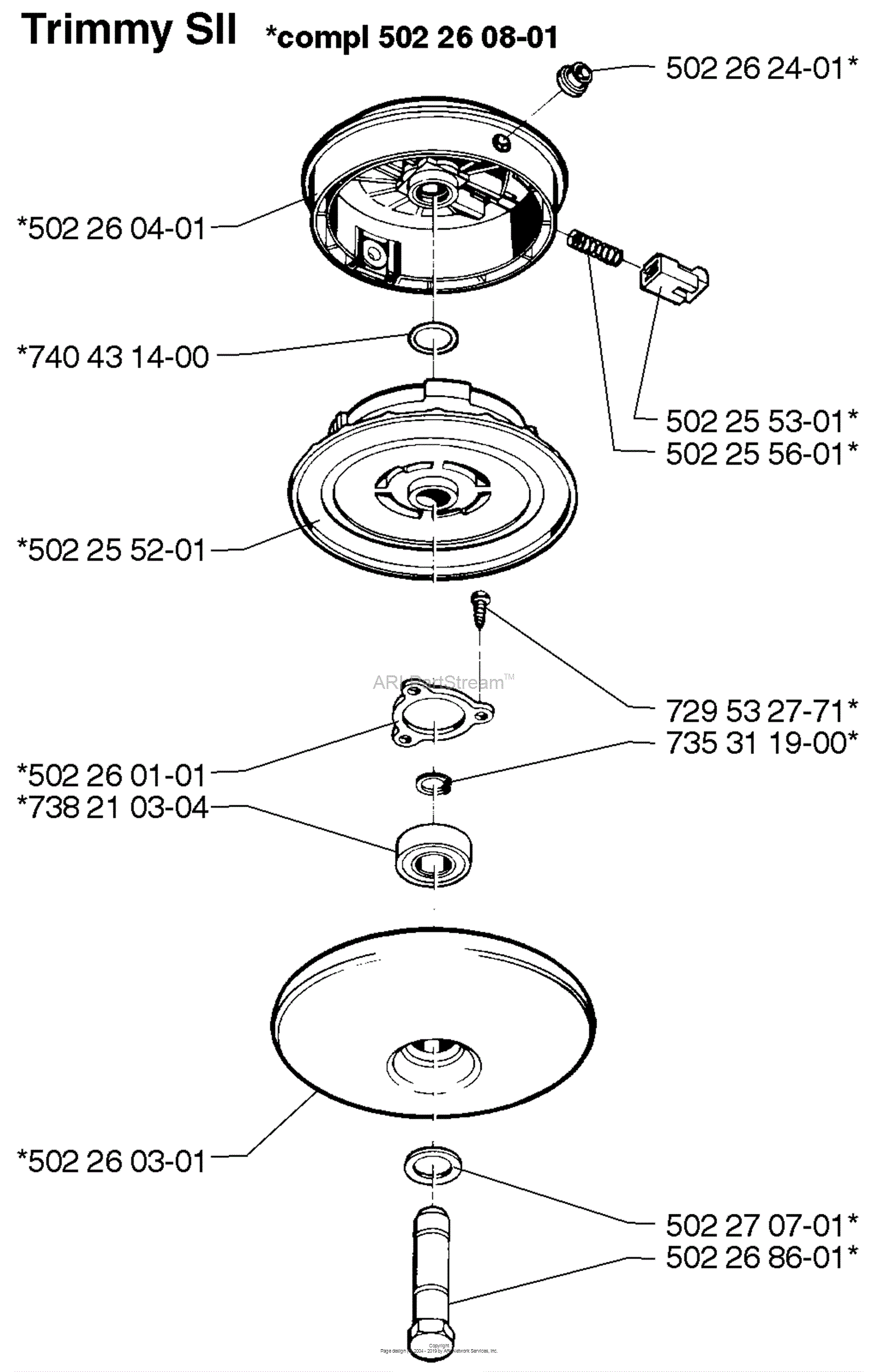 Husqvarna Trimmer Heads (1999-06) Parts Diagram for Trimmy SII