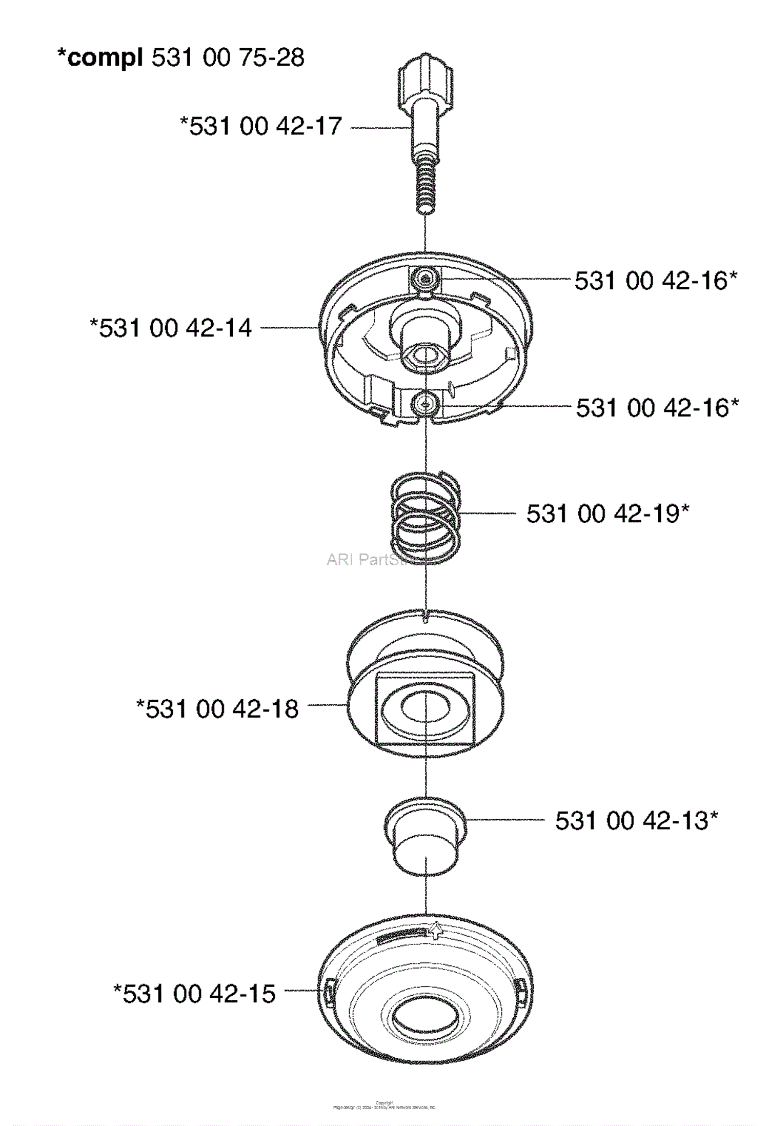 Husqvarna Trimmer Heads (2003-05) Parts Diagram for Trimmy Hit Pro Jr.