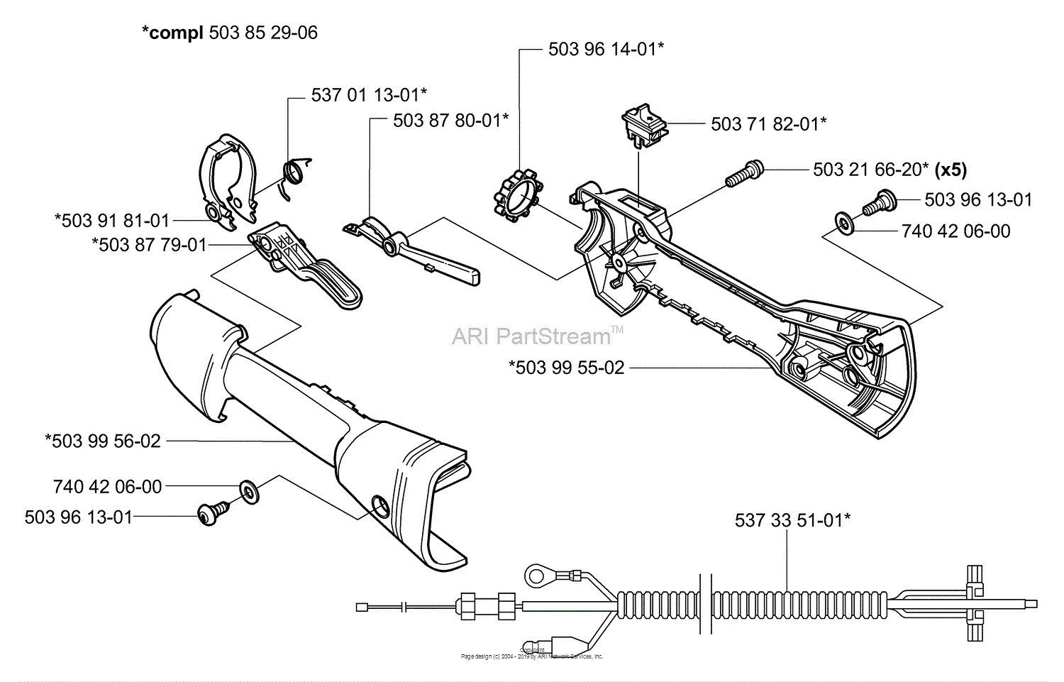 Husqvarna 324 LX (200405) Parts Diagram for Throttle