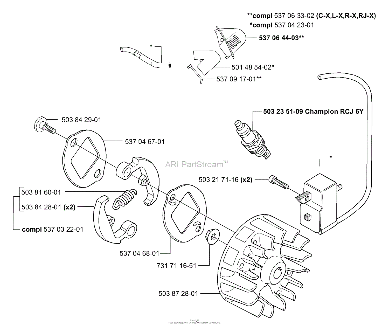 Husqvarna 322 C (2001-01) Parts Diagram for Ignition / Flywheel / Clutch