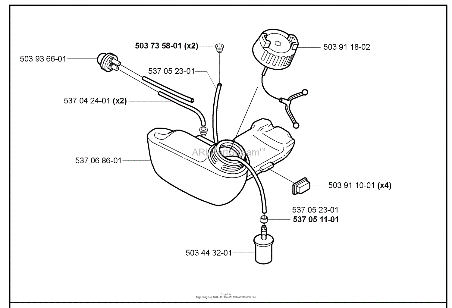 Husqvarna 322 L (200010) Parts Diagram for Fuel Tank