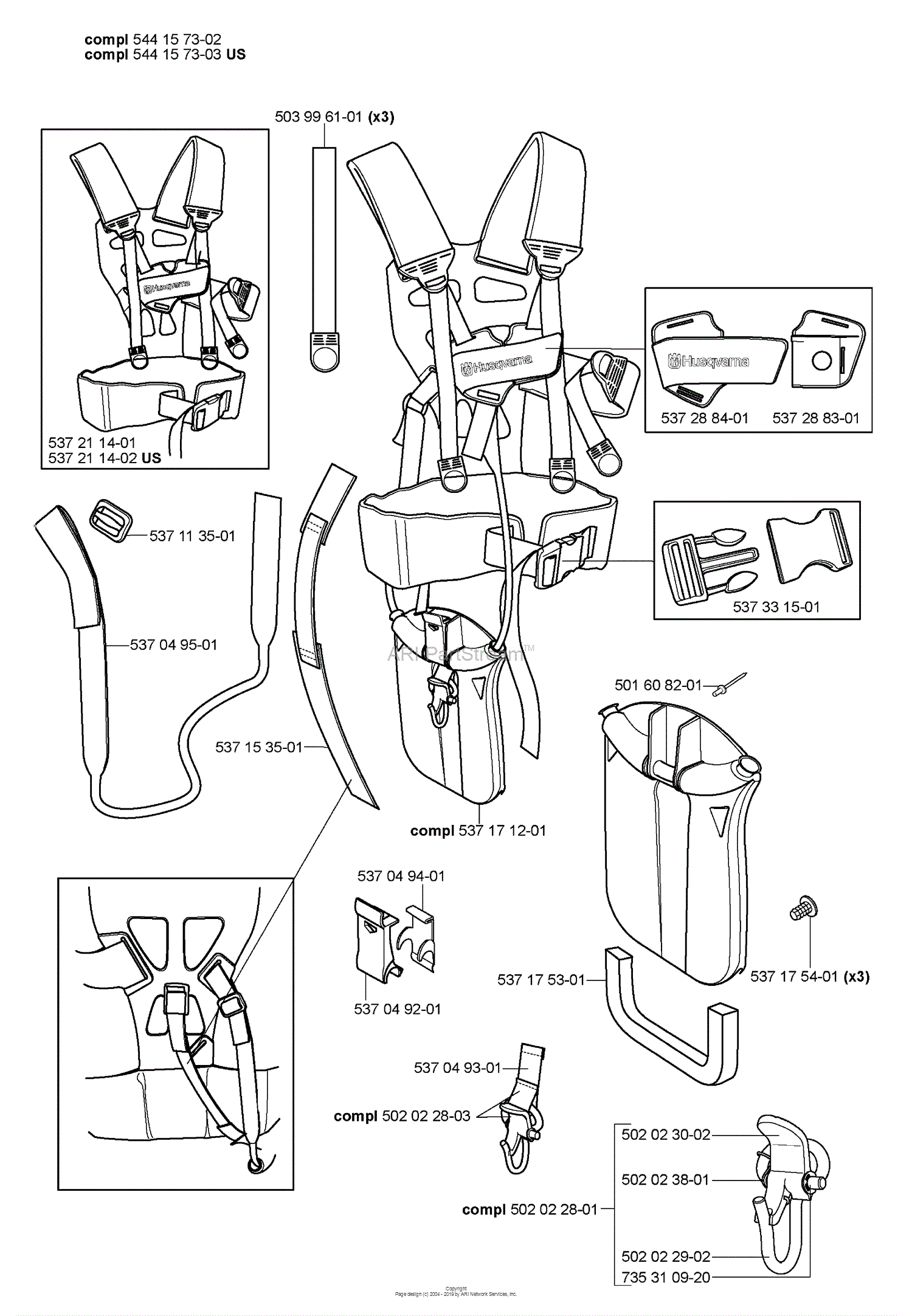 Husqvarna 343 FR (2006-10) Parts Diagram for Harness