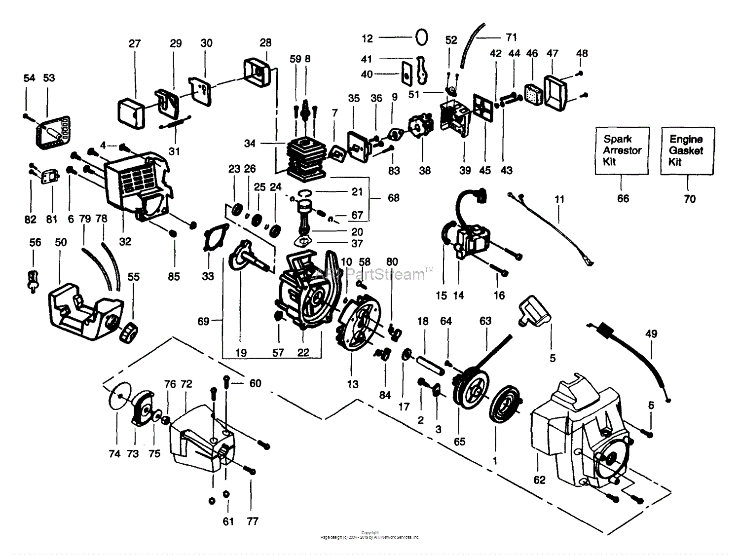 Husqvarna Mondo (1997-06) Parts Diagram for Engine Assembly