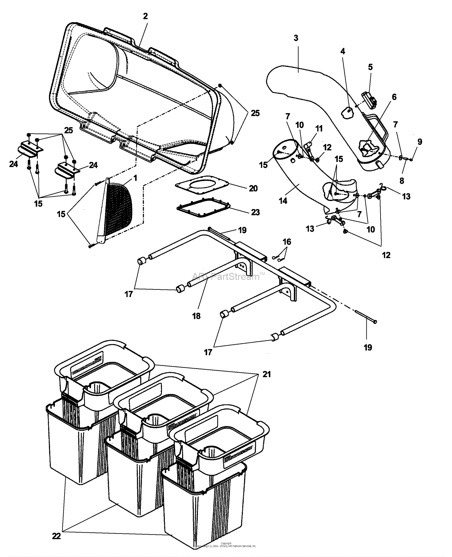 Husqvarna 54 Mower Grass Catcher H354SG (960730003 (2008-04) Parts Diagram  for Repair Parts