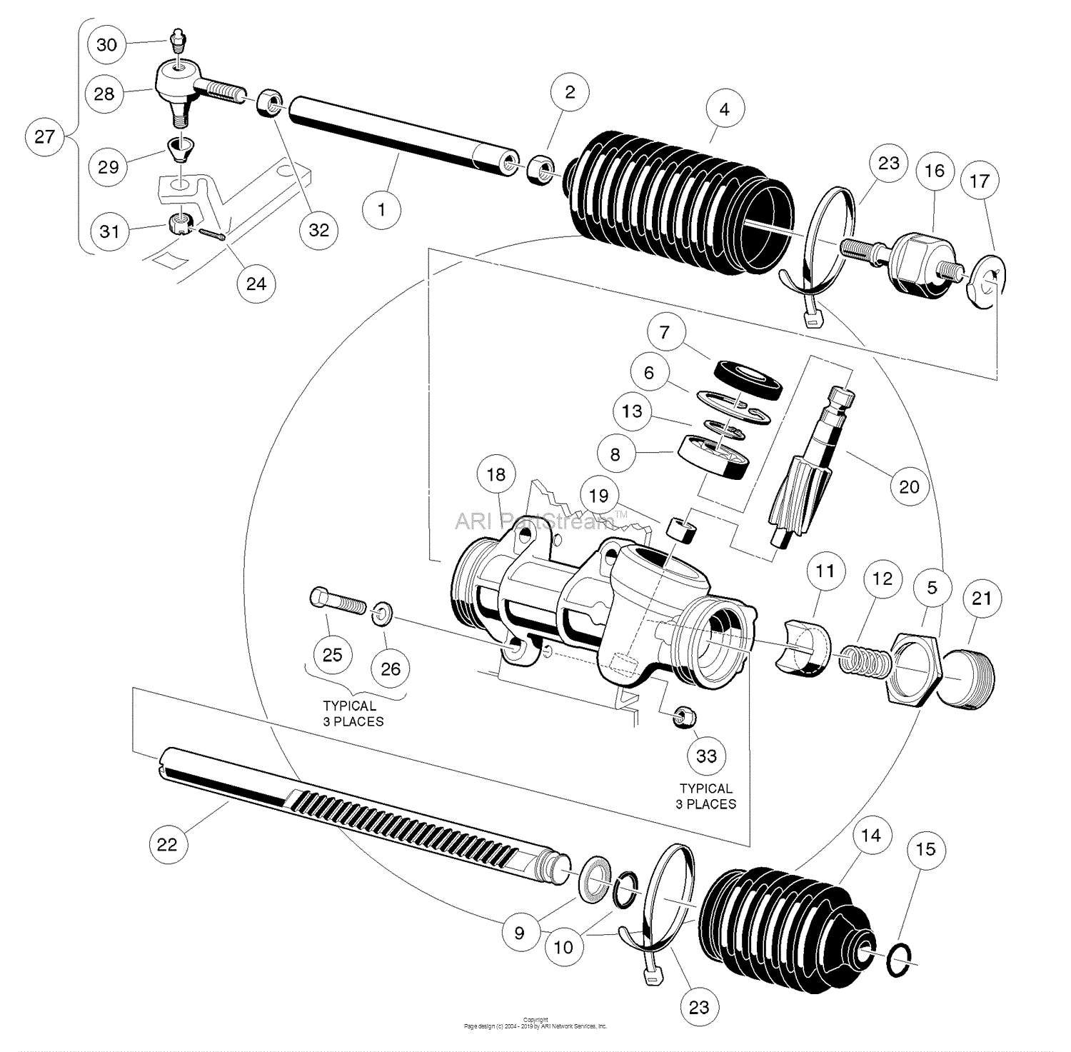 Husqvarna HUV 4210 E (2006-11) Parts Diagram for Steering Gear Assembly