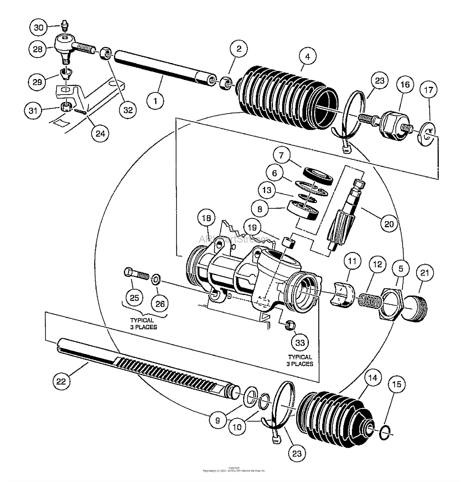 Husqvarna HUV 4210 G (2005-06) Parts Diagram for Steering Gear Assembly