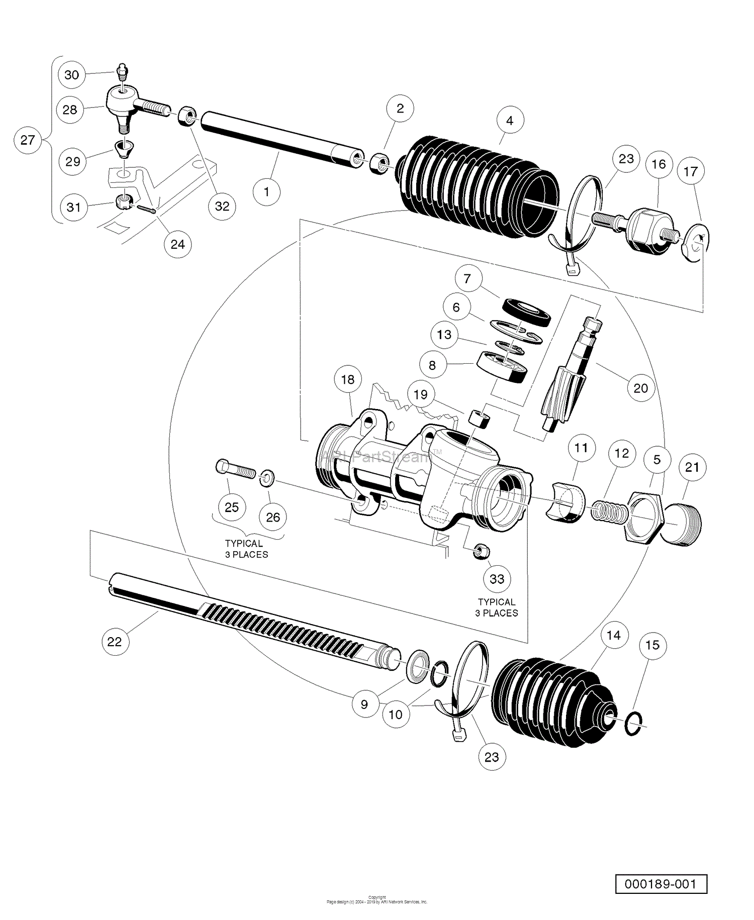 Husqvarna HUV 4210 GXP (2006-11) Parts Diagram for Steering Gear Assembly