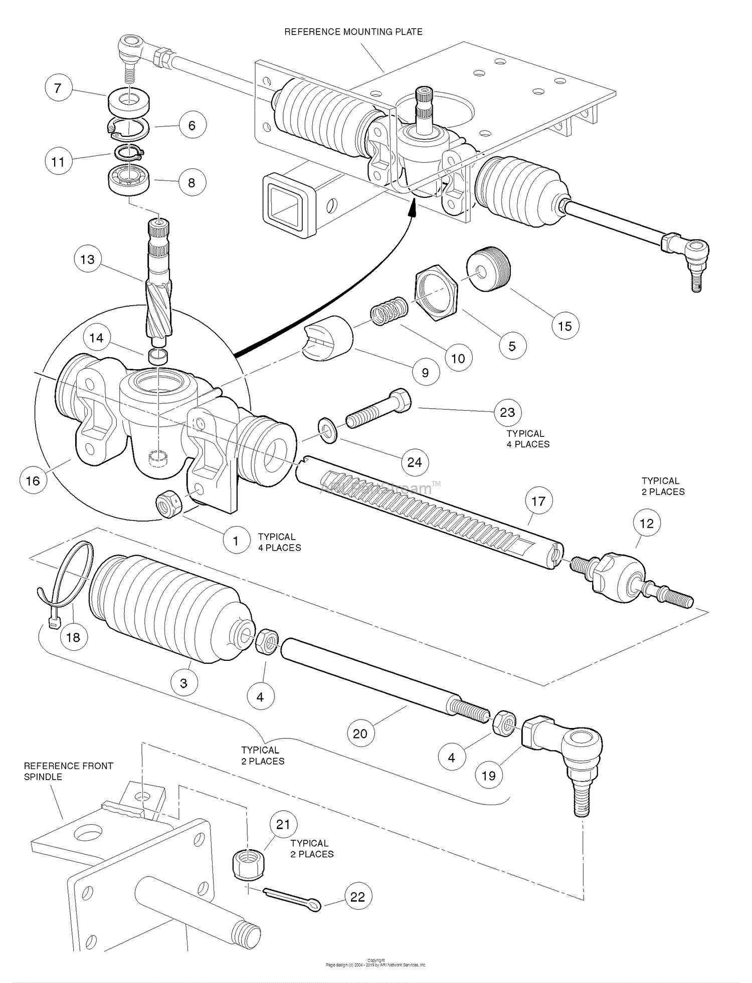 Husqvarna HUV 4213 (2006-11) Parts Diagram for Steering Gear Assembly