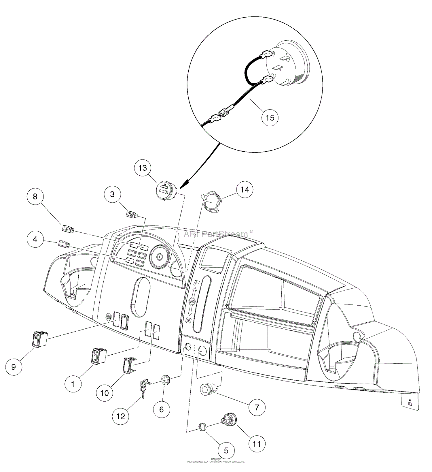 Husqvarna HUV 4421 GXL (2009) Parts Diagram for Electrical Components ...