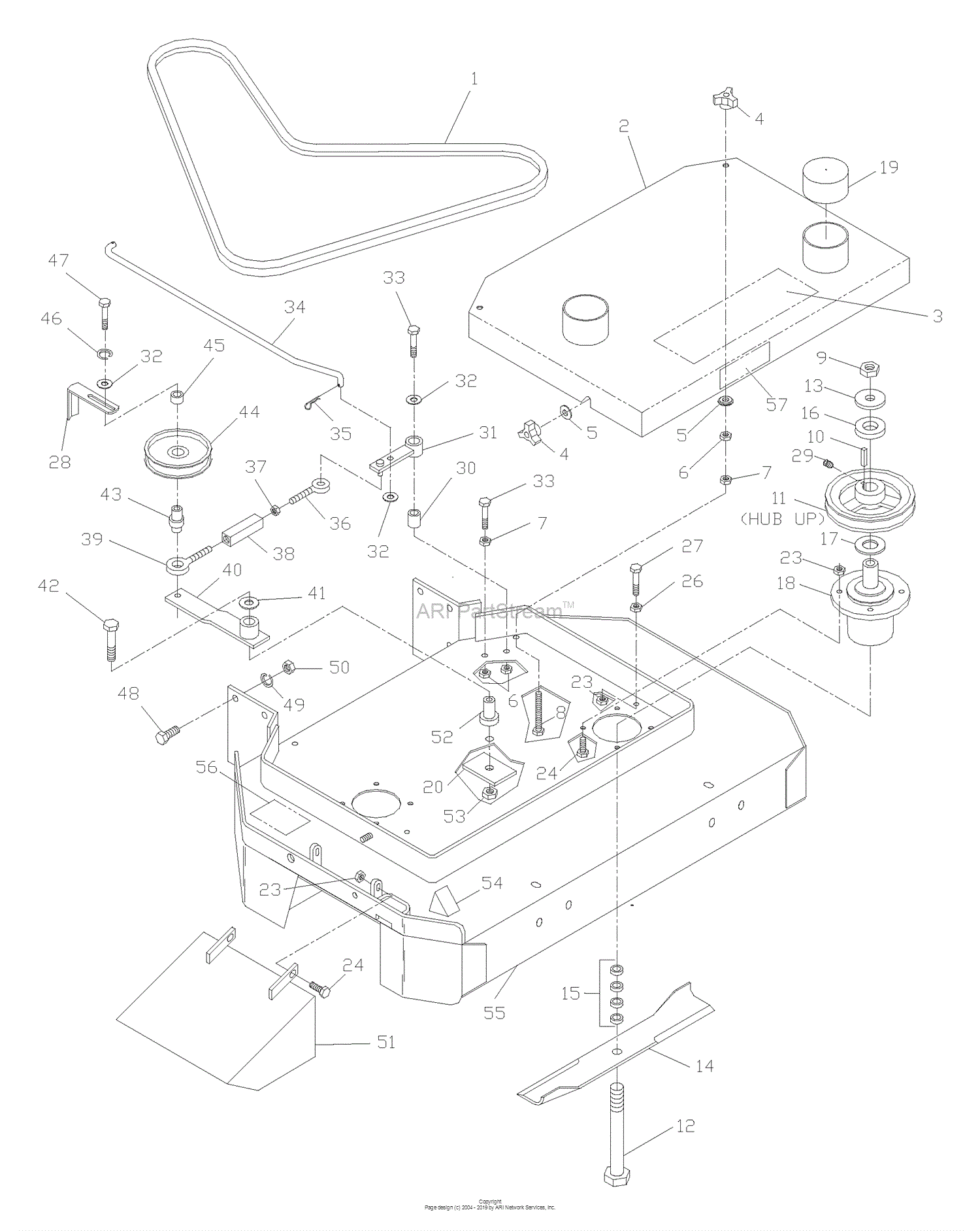 Husqvarna WG 3613 P (968999116) (2005-08) Parts Diagram for Front Deck ...