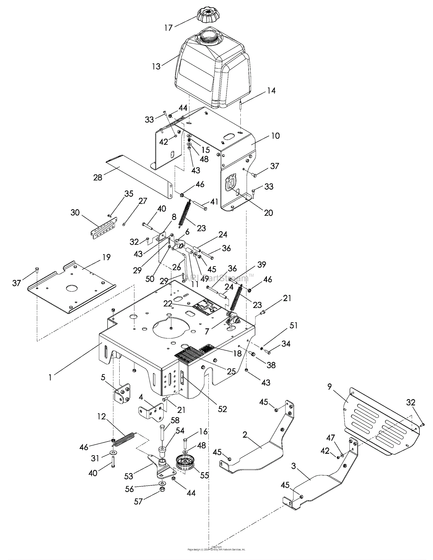Husqvarna WH 3615 E (968999237) (2005-08) Parts Diagram for Frame