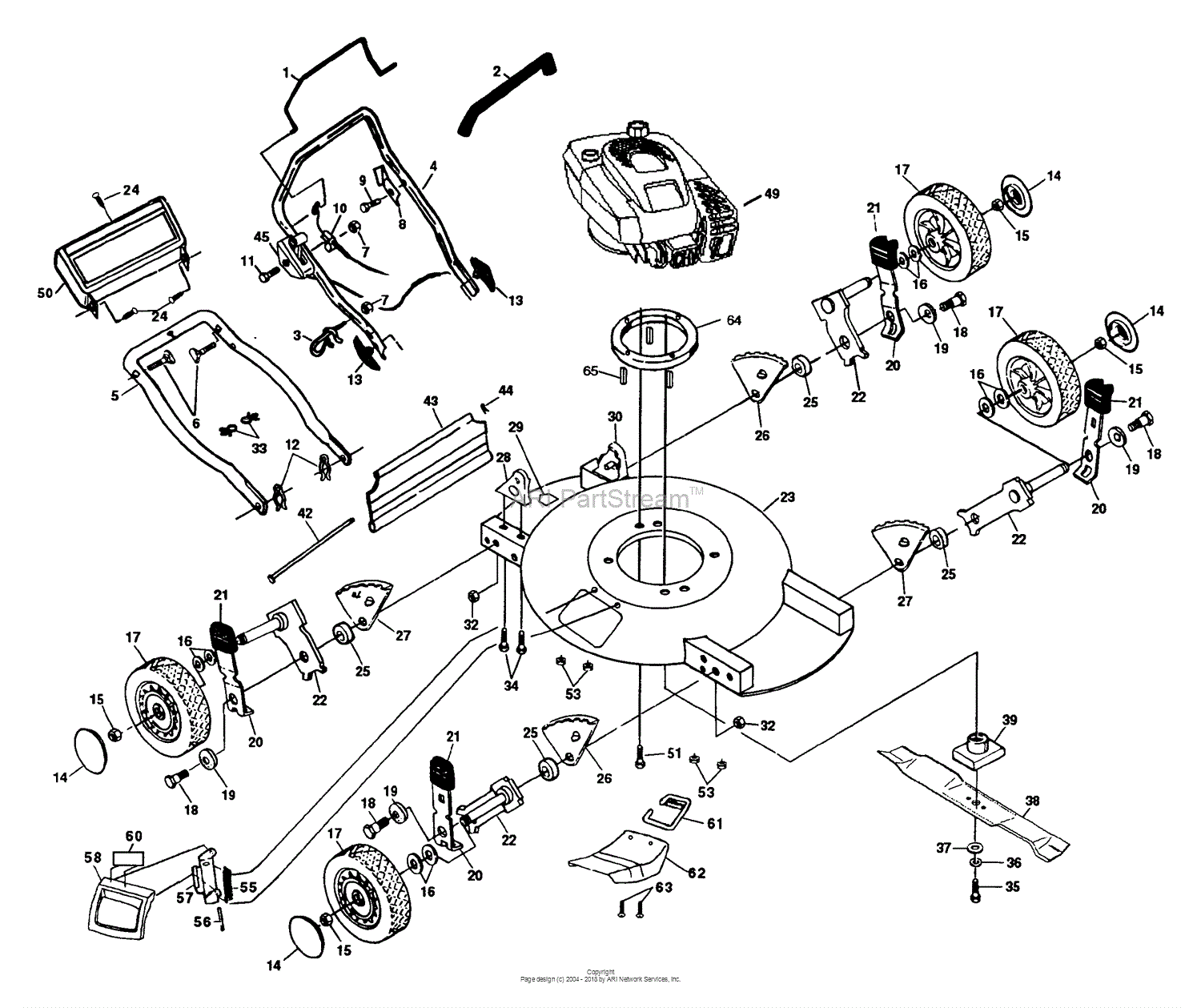 Husqvarna 51 MDT (954140034A) (1997-07) Parts Diagram for Rotary Lawn Mower