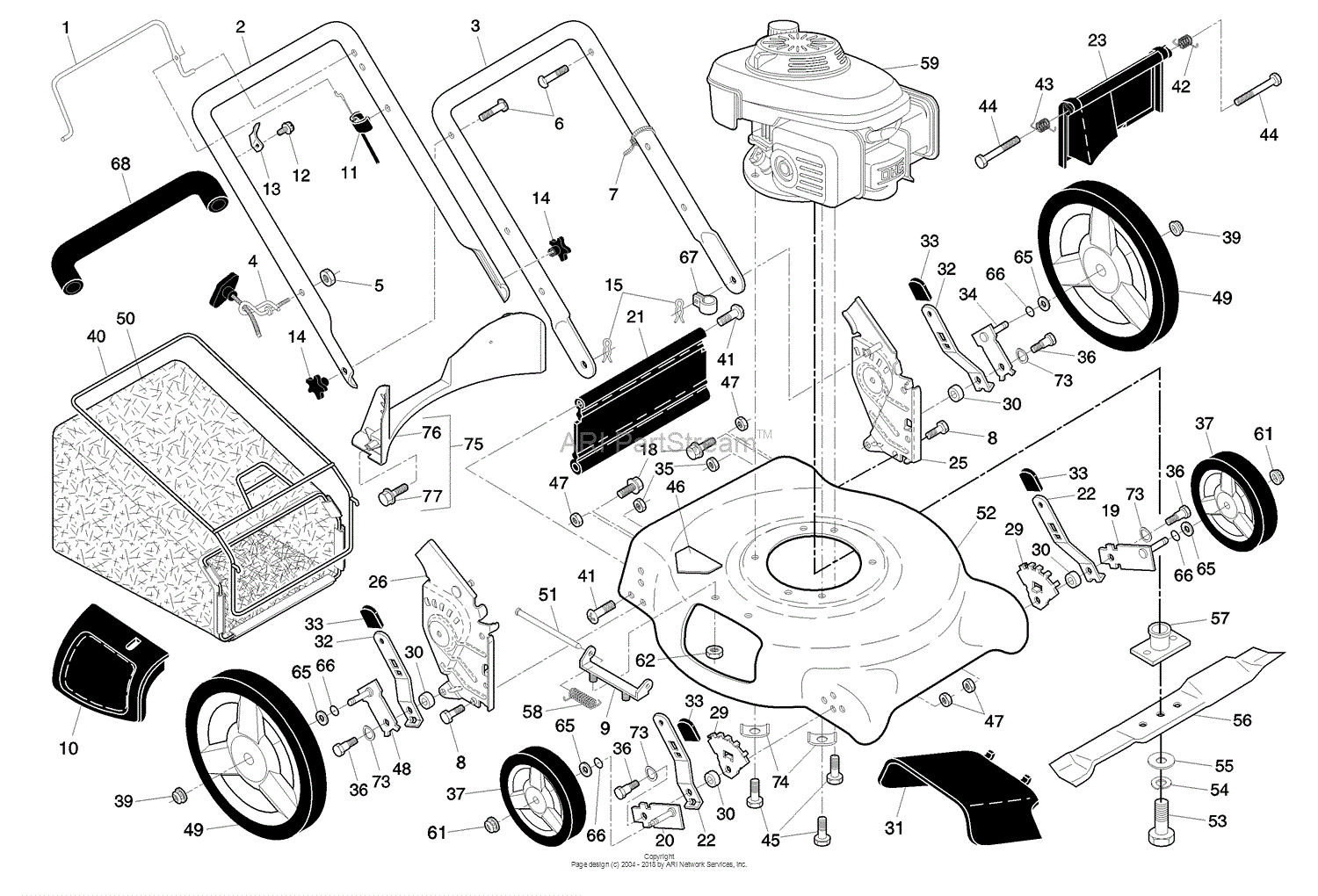 Husqvarna 5521 CM (96133000306) Parts Diagram for Rotary Lawn Mower