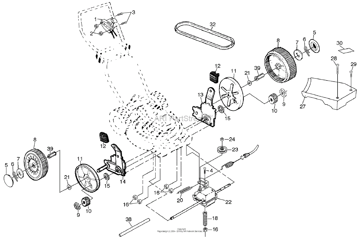 Husqvarna 56 SF (954077101A) (1995-10) Parts Diagram for Drive Assembly