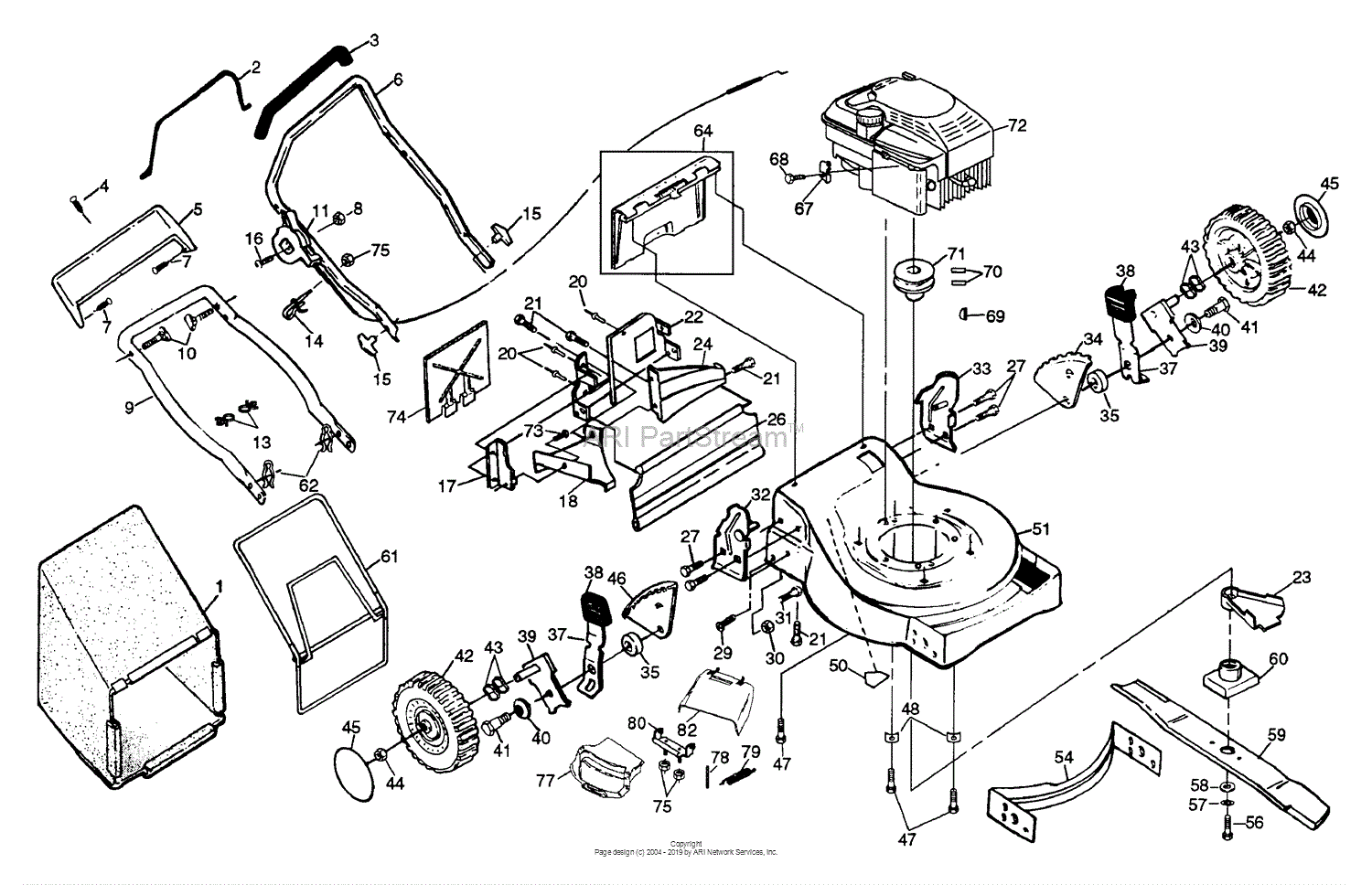 Husqvarna 56 SF (954140043A) (1998-02) Parts Diagram for Rotary Lawn ...