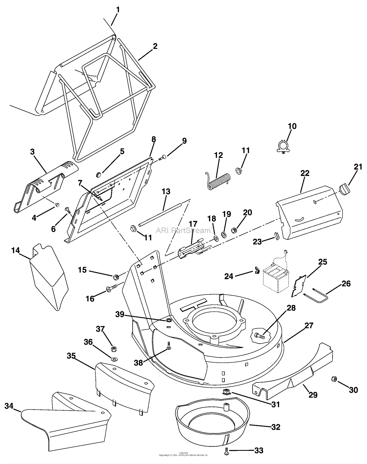 Husqvarna 580 RS (200003) Parts Diagram for Mower Deck & Bagger