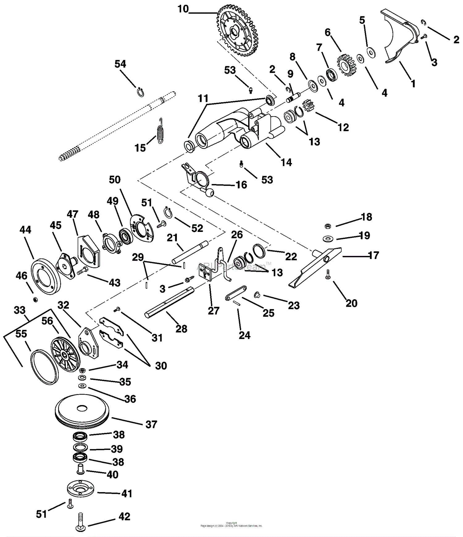 Husqvarna 580 RSE (2000-03) Parts Diagram for Friction Wheel & Adjusters