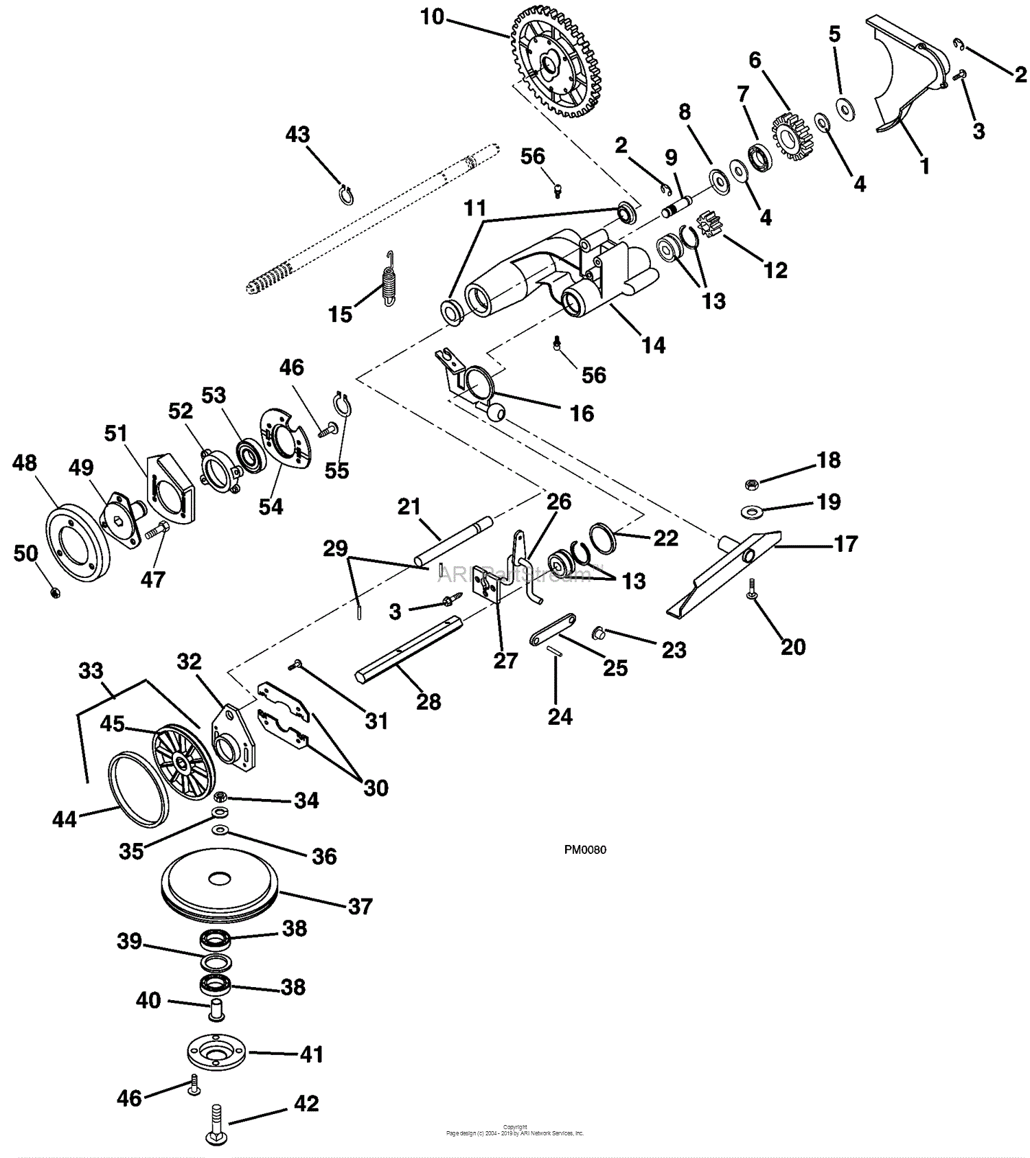 Husqvarna 580 RSE (2001-06) Parts Diagram for Friction Wheel And Drive