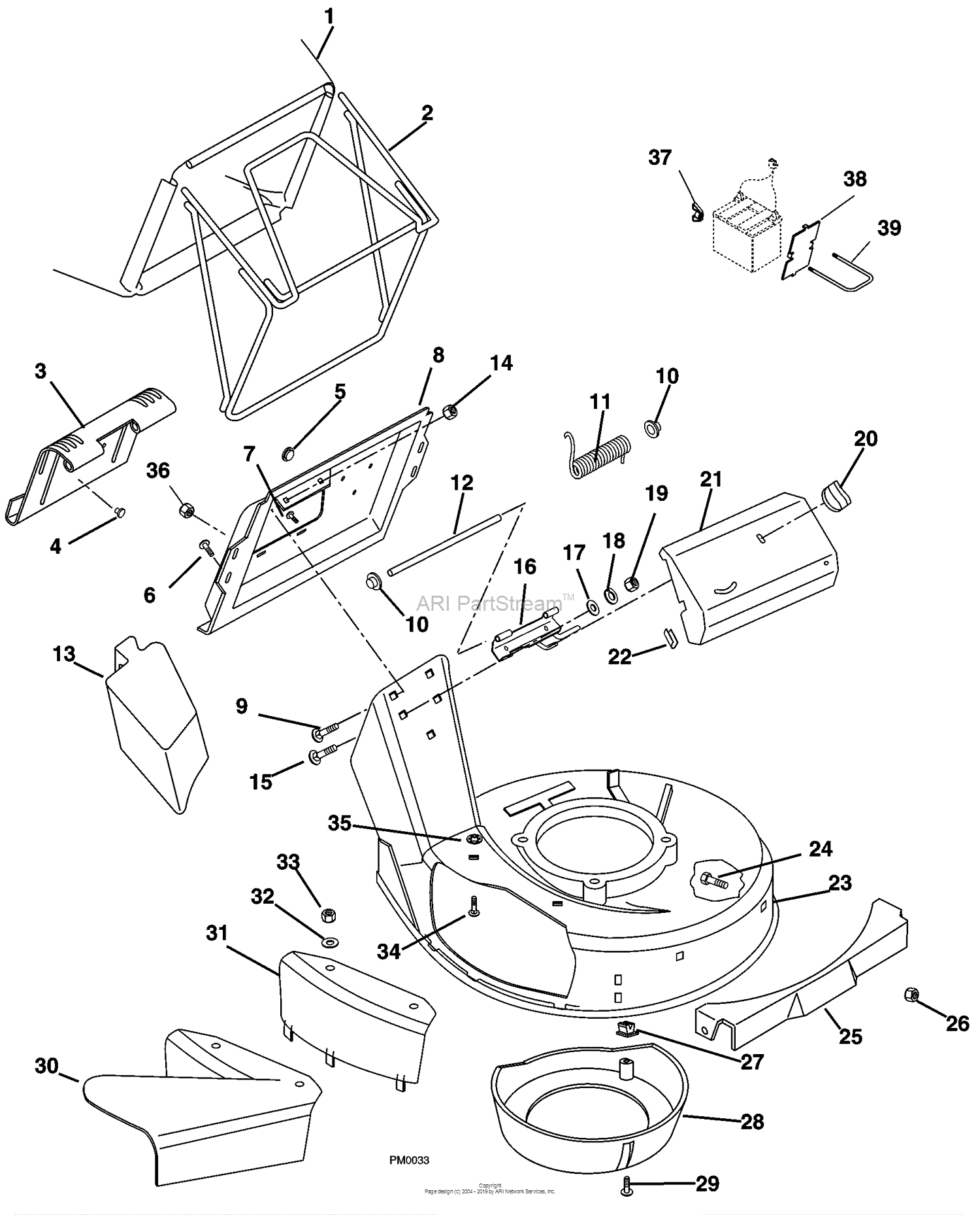 Husqvarna 580 RSW (2001-06) Parts Diagram for Mower Pan And Bag