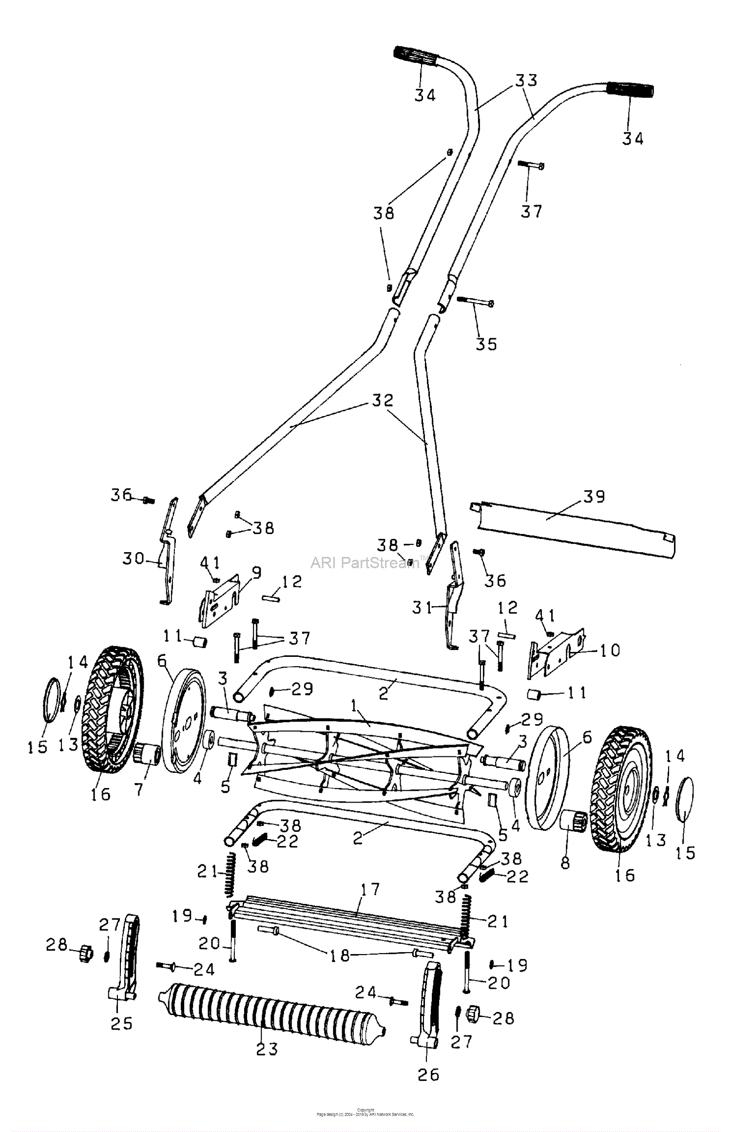 Husqvarna Walk Mower Parts Diagram for 64 Novocut Reel Mower (1999-01)