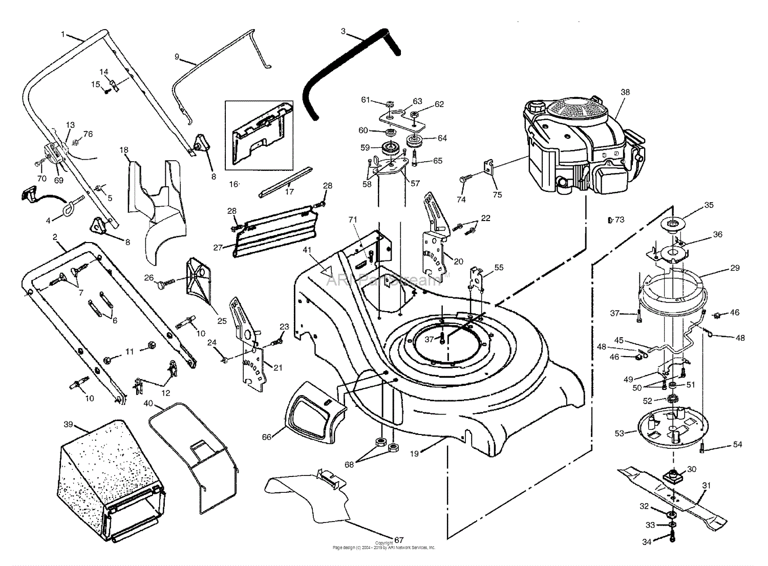 Husqvarna 6521 RSB (954222732) (2001-12) Parts Diagram for General Assembly