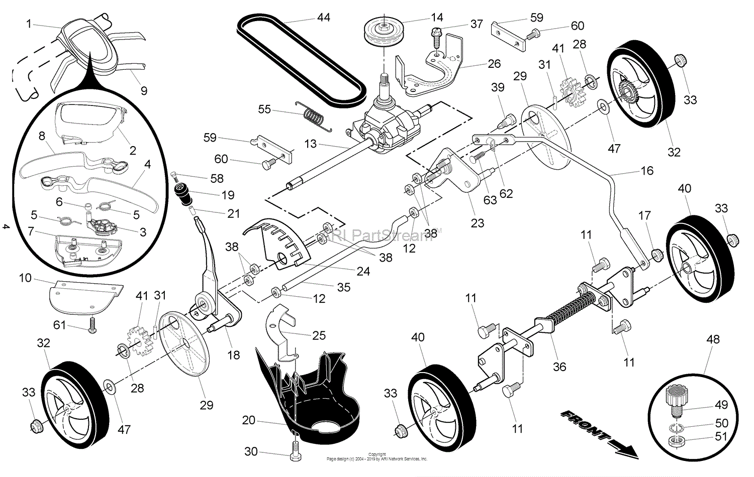 Husqvarna 7022 RLS (96143006400) (2010-04) Parts Diagram for Drive