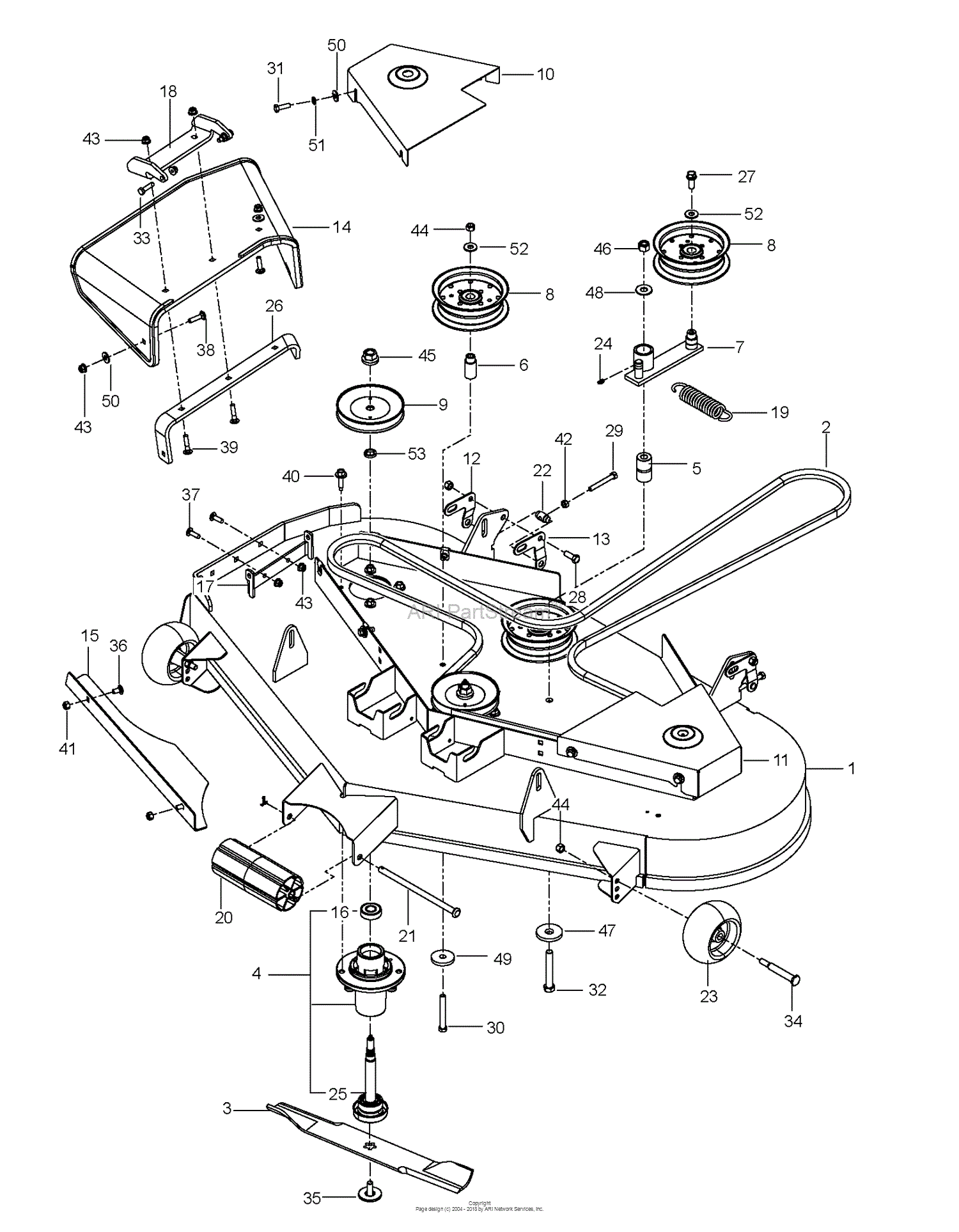 Husqvarna M-ZT52 - 967177006-01 (2016-11) Parts Diagram for MOWER DECK ...