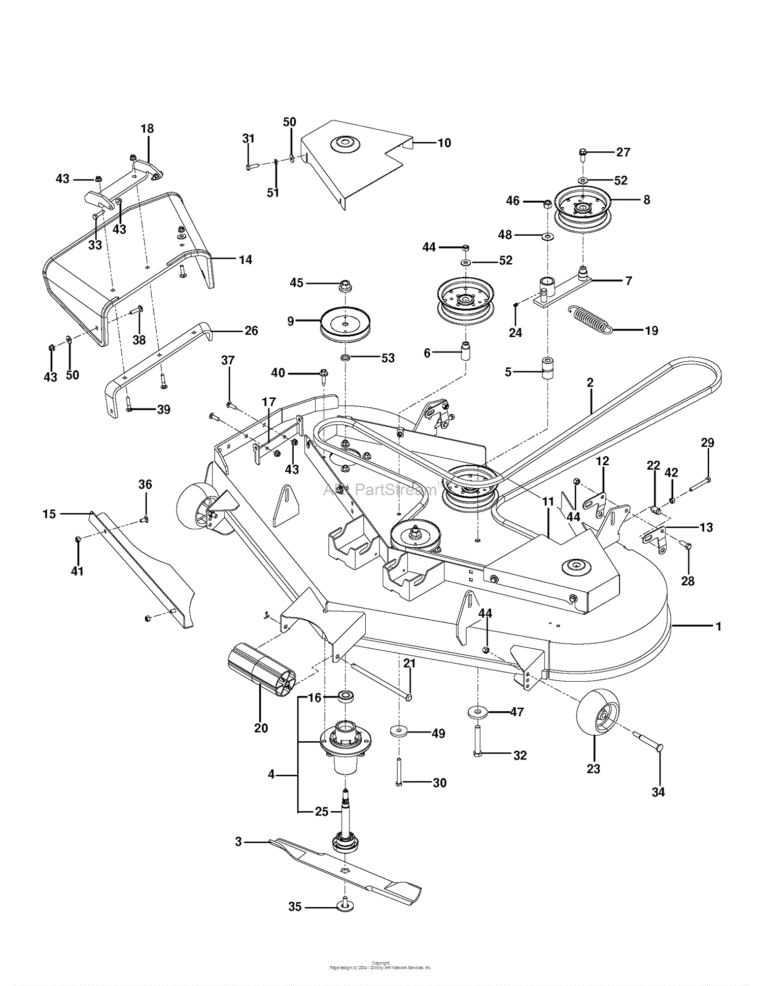 Husqvarna M-ZT52 - 967177006 (2013-08) Parts Diagram for MOWER DECK /  CUTTING DECK