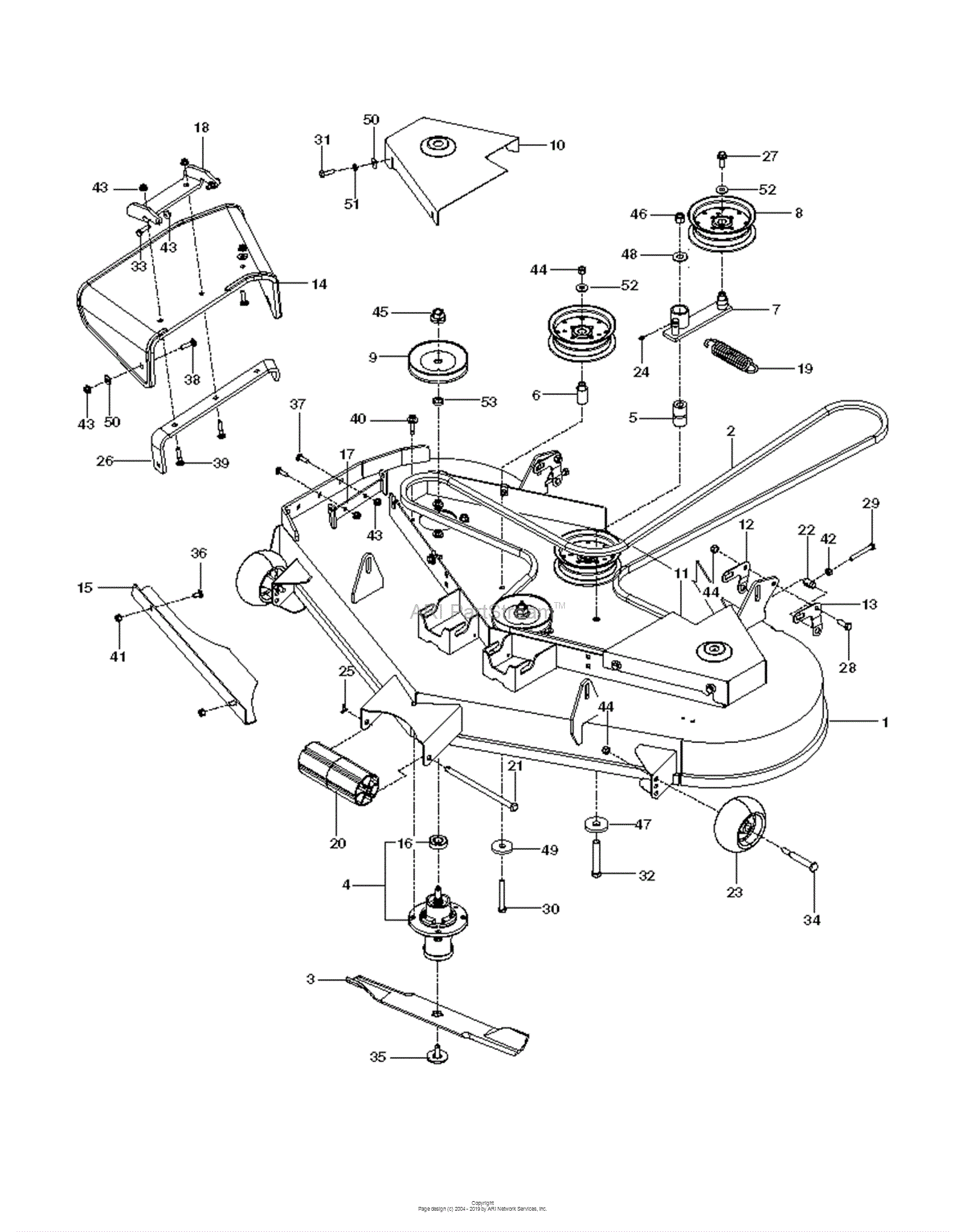 Husqvarna M-ZT52 BF - 967177003 (2013-01) Parts Diagram for MOWER DECK ...