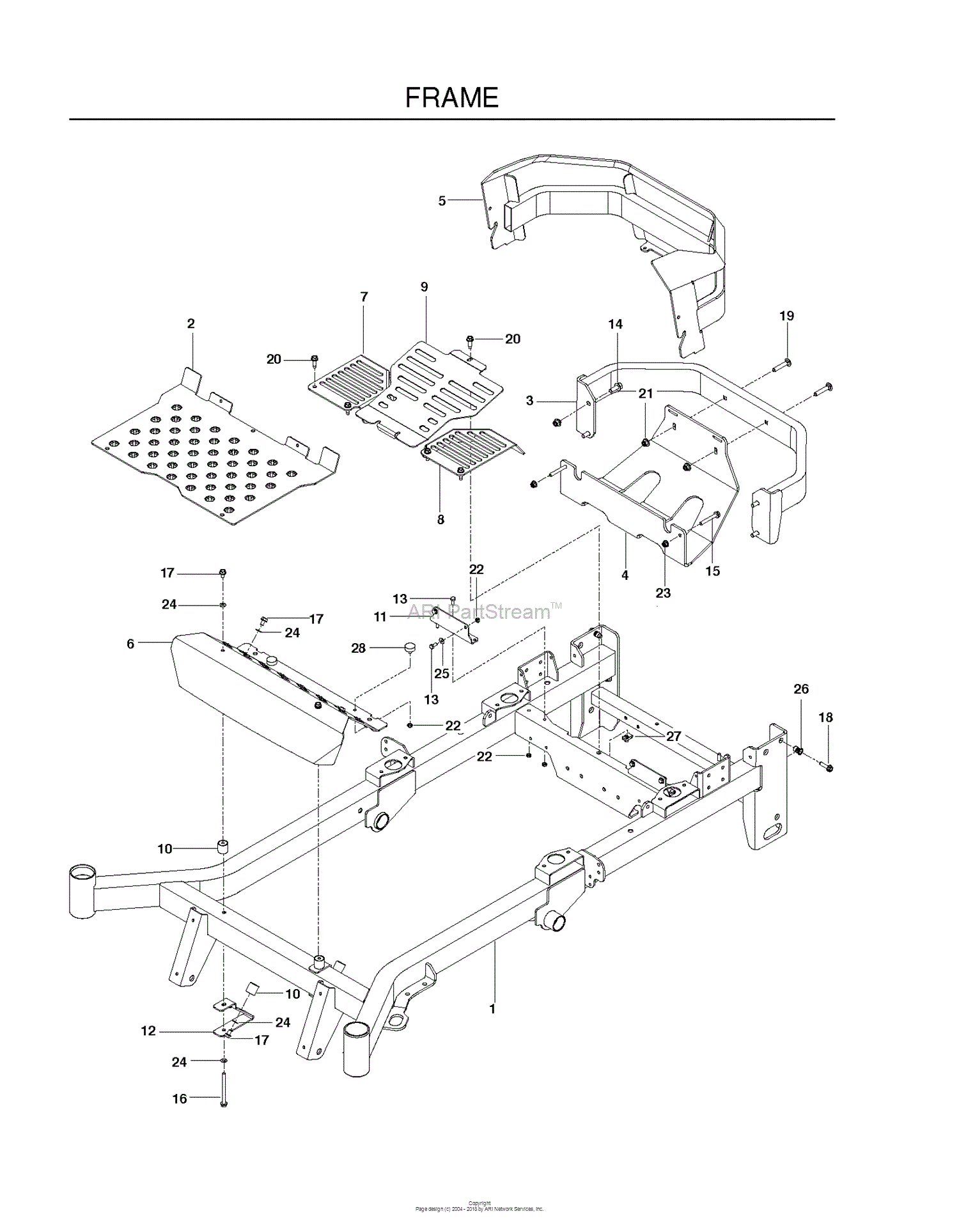 Husqvarna P-ZT6126FS - 966613501 (2010-11) Parts Diagram for FRAME