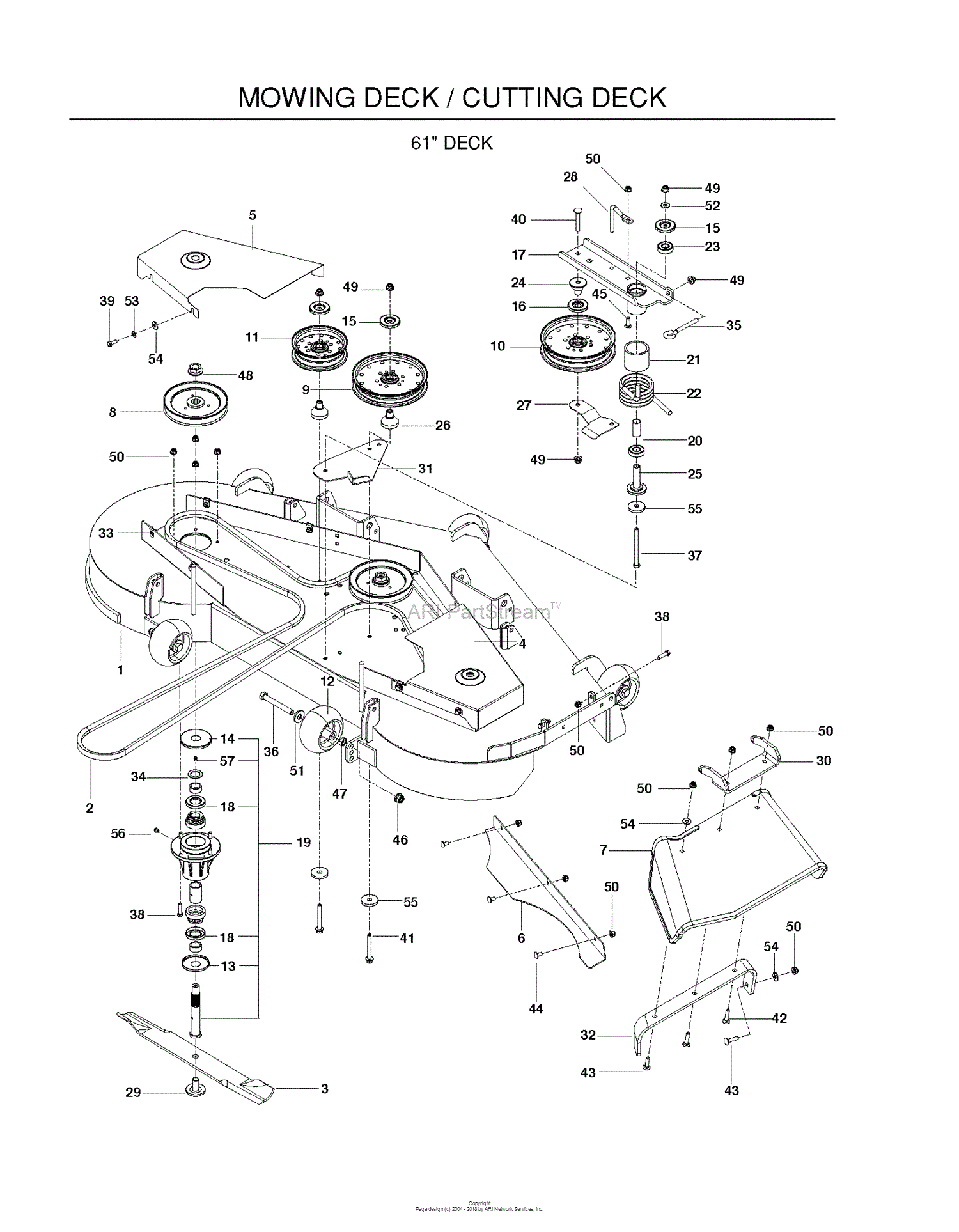 Husqvarna P-ZT6126FS - 966613501 (2010-11) Parts Diagram ... husqvarna 54 mower deck diagram 