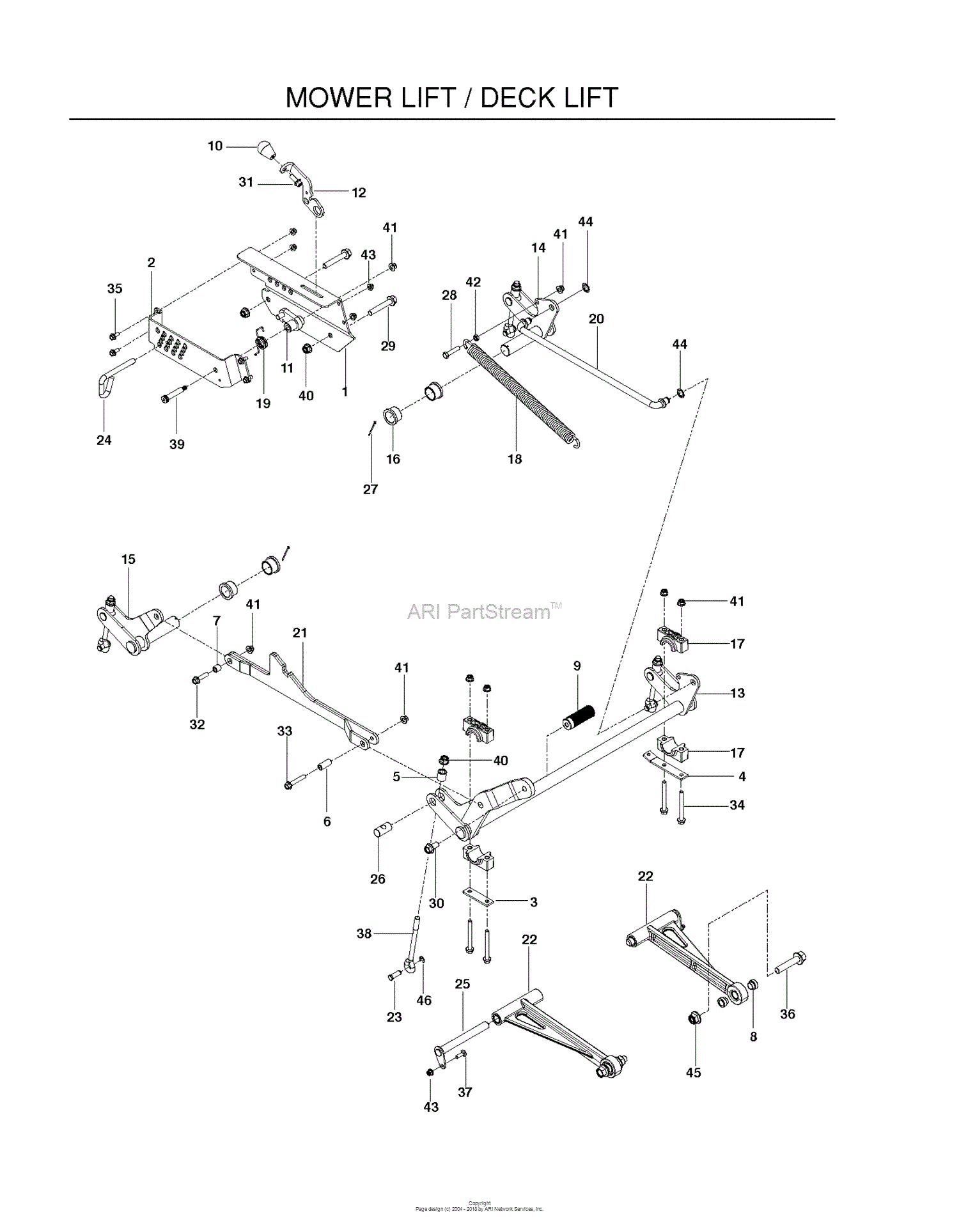 Husqvarna P-ZT6128BS - 966613601 (2010-11) Parts Diagram for MOWER LIFT ...