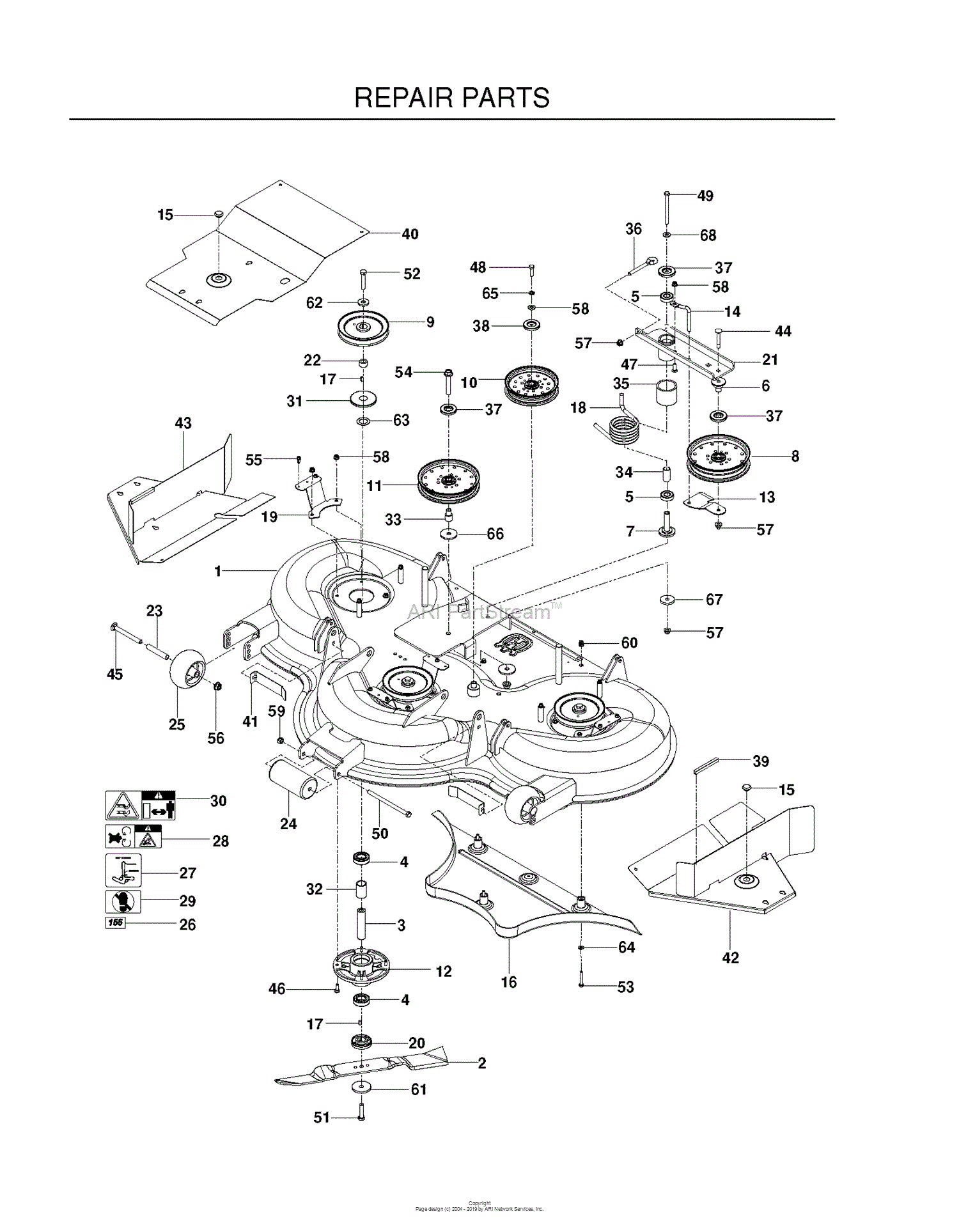 Husqvarna PZ29 CE - 966616601 (2011-02) Parts Diagram for REPAIR PARTS