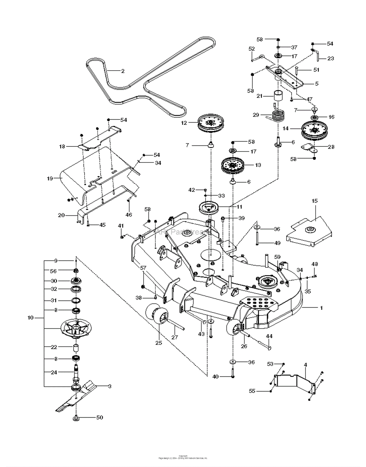 Husqvarna PZ54 - 967004002 (2013-01) Parts Diagram for MOWER DECK ...