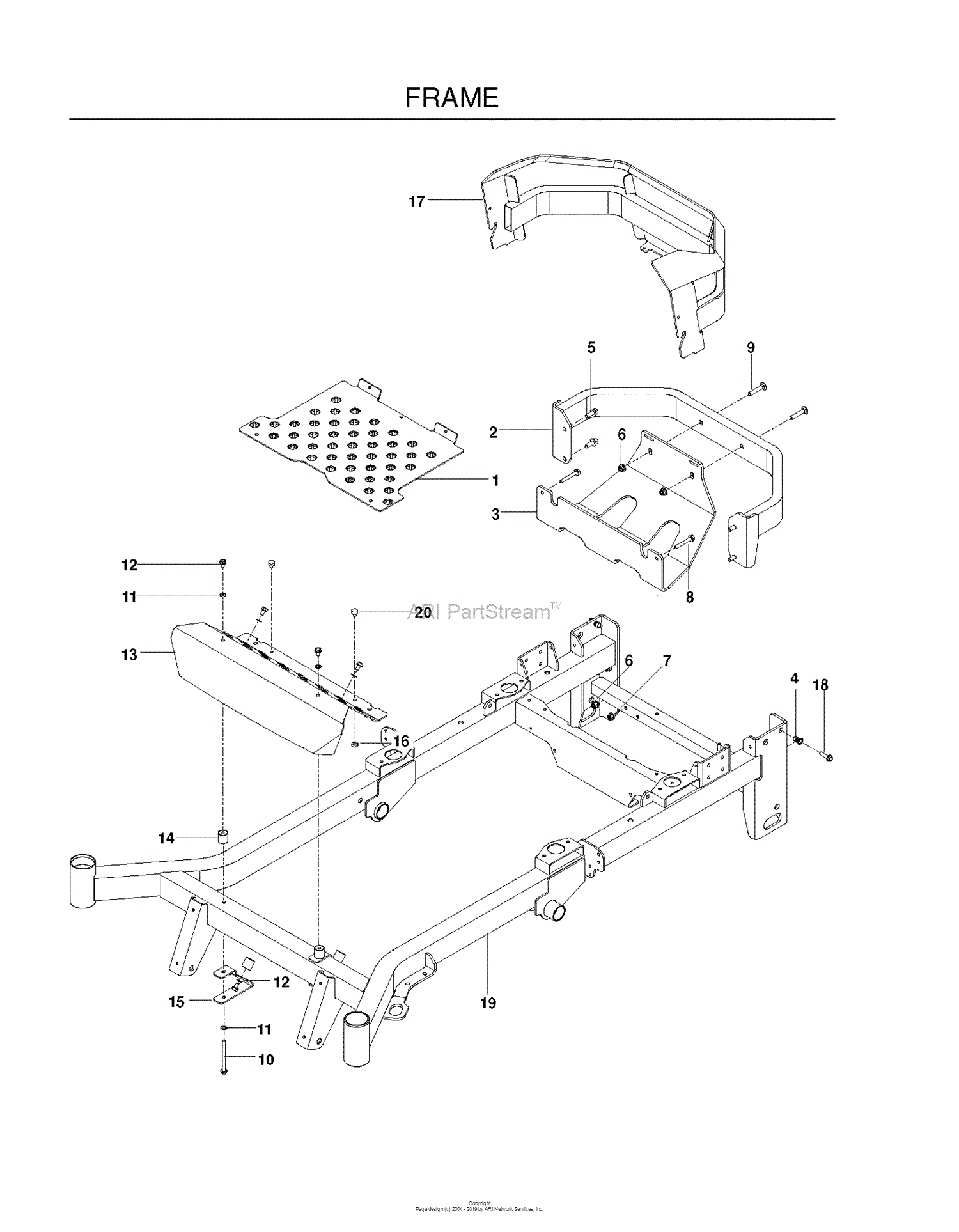 Husqvarna PZ6034FX ZT - 966614601 (2011-11) Parts Diagram for FRAME