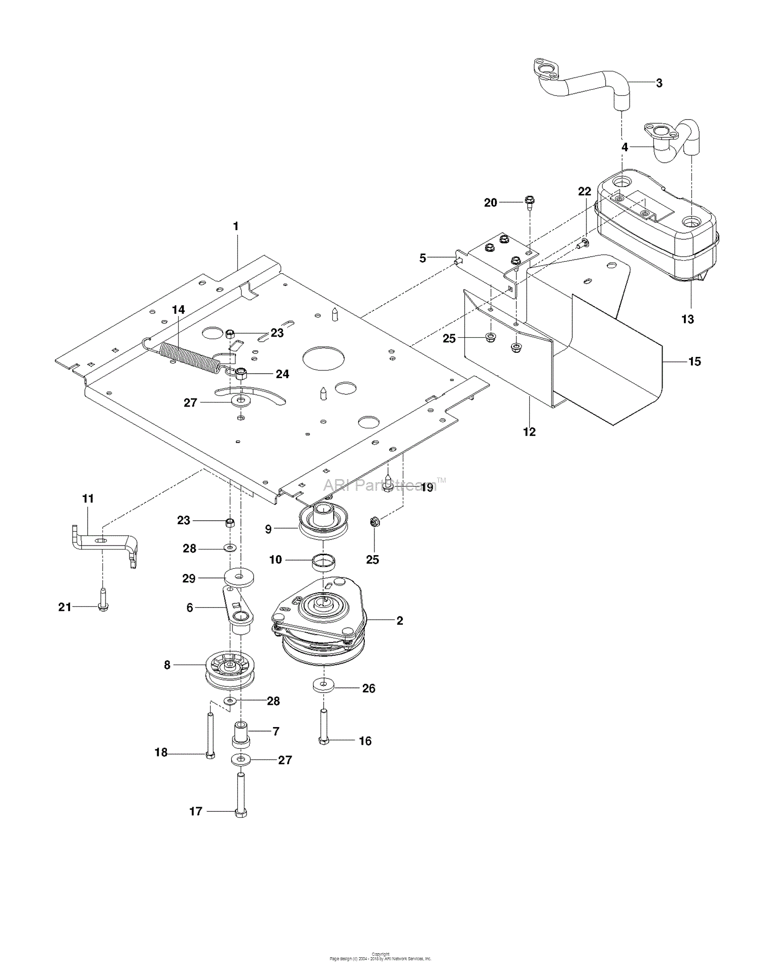 Husqvarna EZ 4824 CA - 966659501 (2012-08) Parts Diagram for ENGINE PLATE