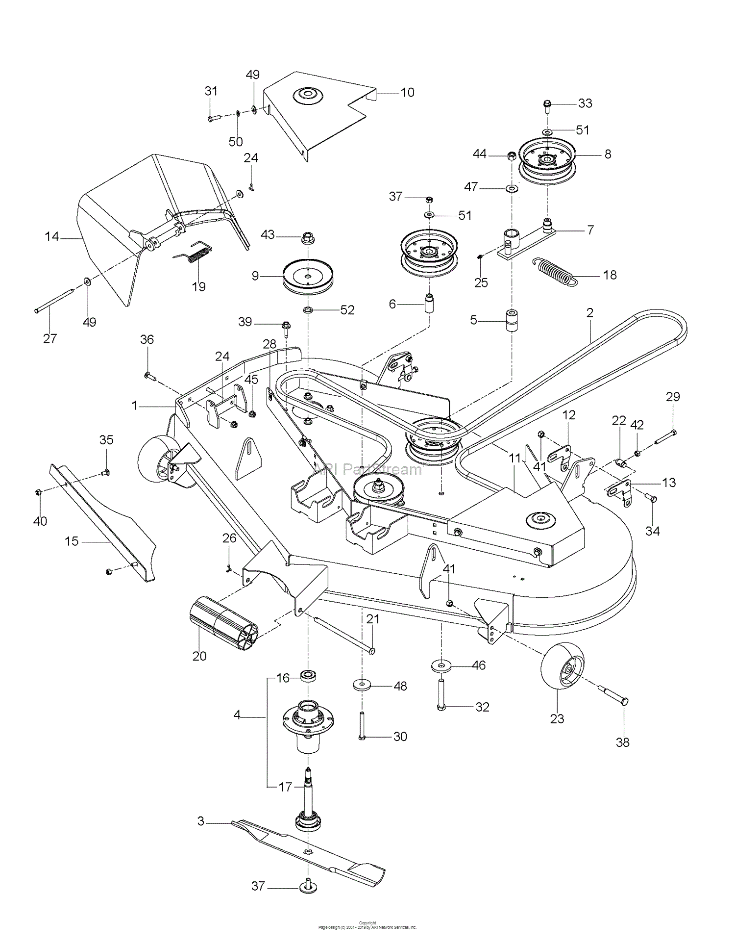 Husqvarna MZ 52 - 96727740100 (2013-07) Parts Diagram for MOWER DECK ...