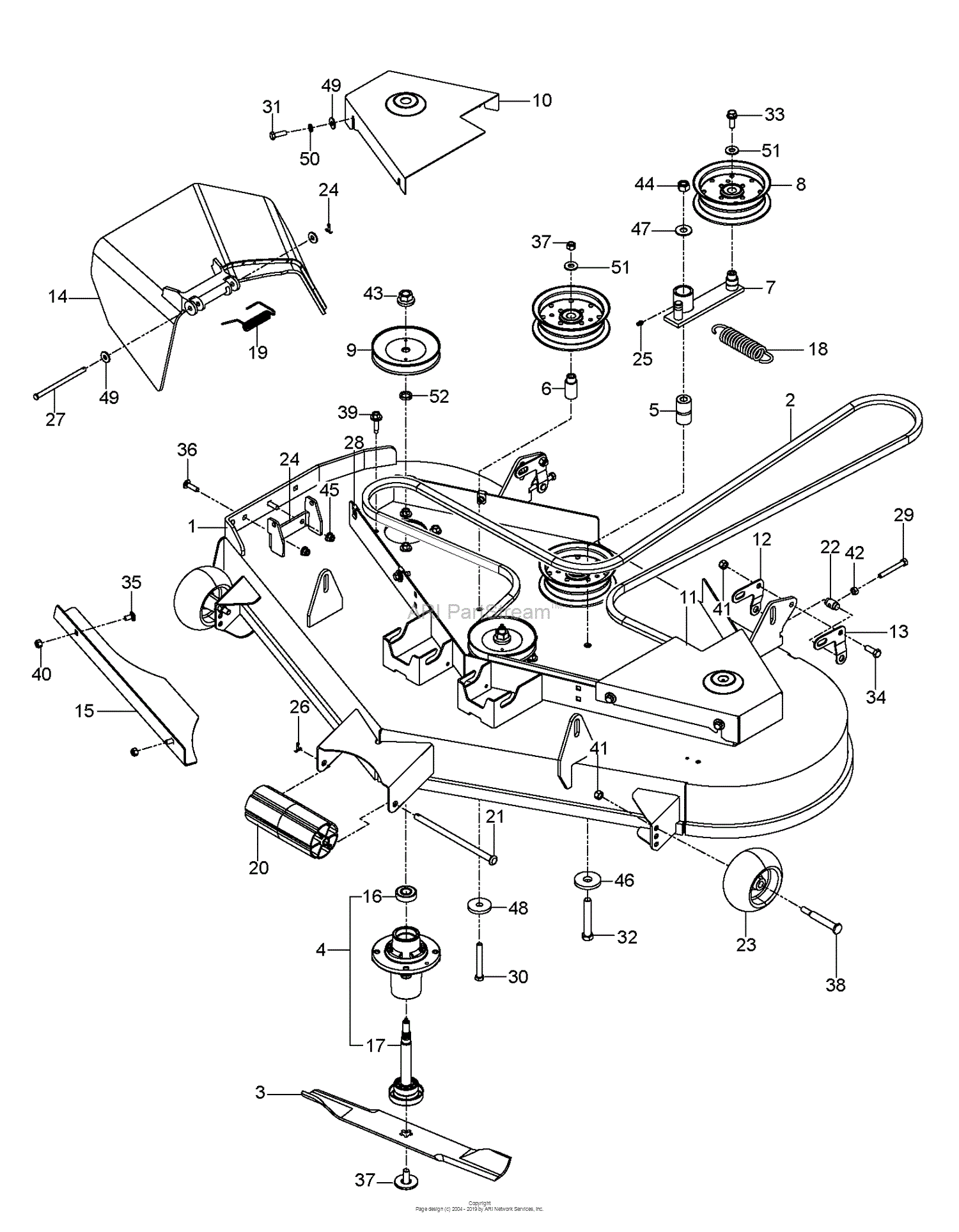 Husqvarna MZ 52 - 967277404-01 (2016-12) Parts Diagram for MOWER DECK ...