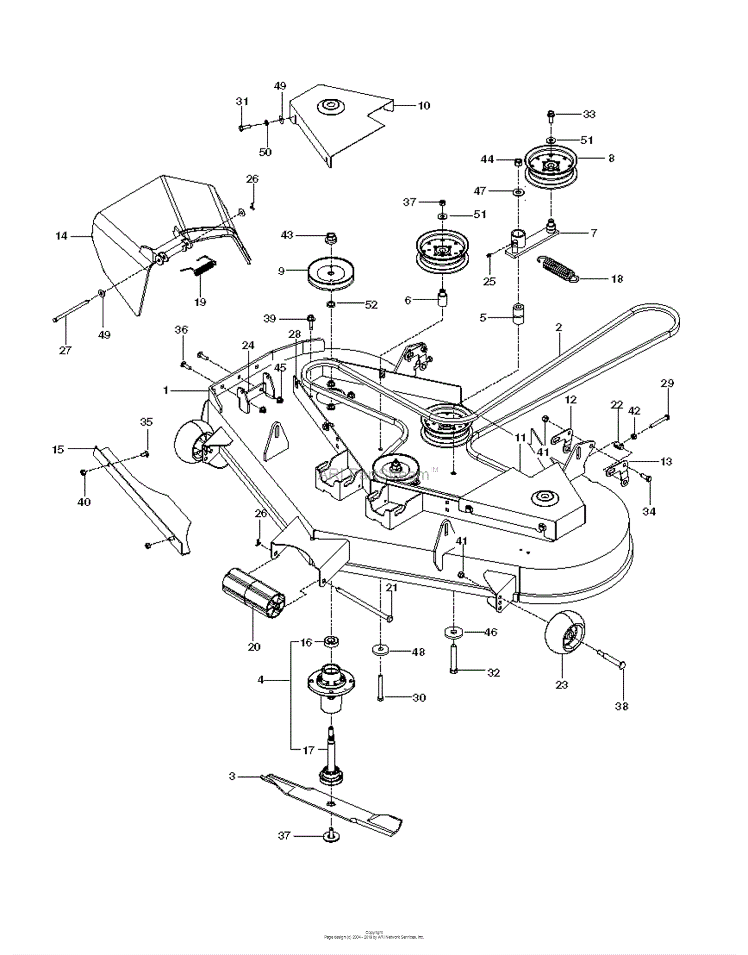 Husqvarna MZ 52 - 967277405 (2014-03) Parts Diagram for MOWER DECK