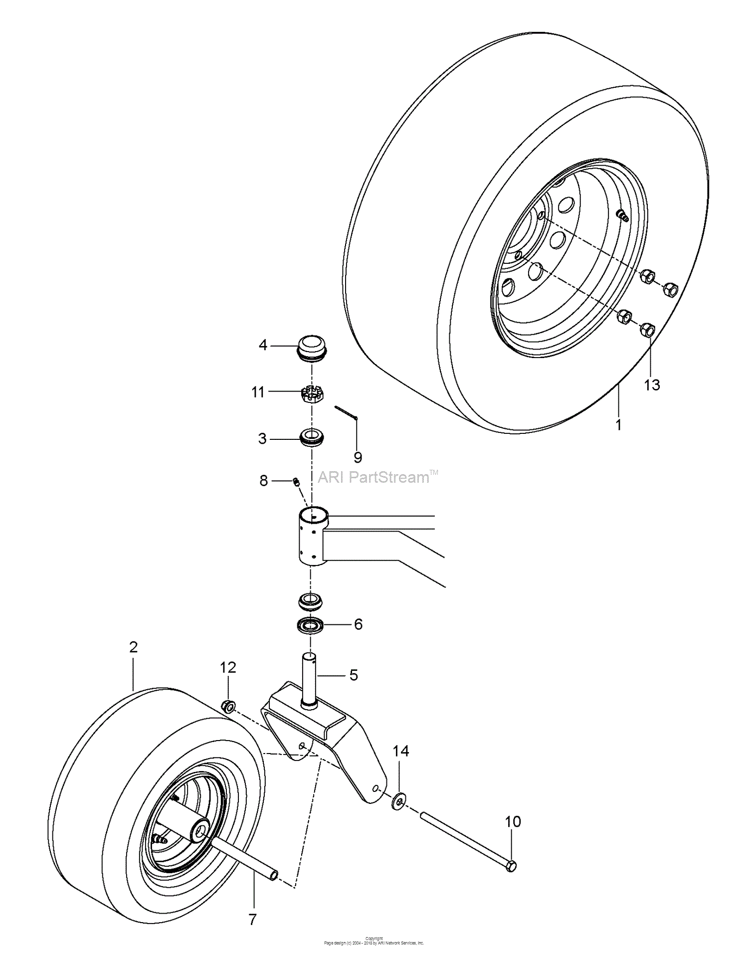 Husqvarna MZ 54 96733410100 (201612) Parts Diagram for WHEELS TIRES